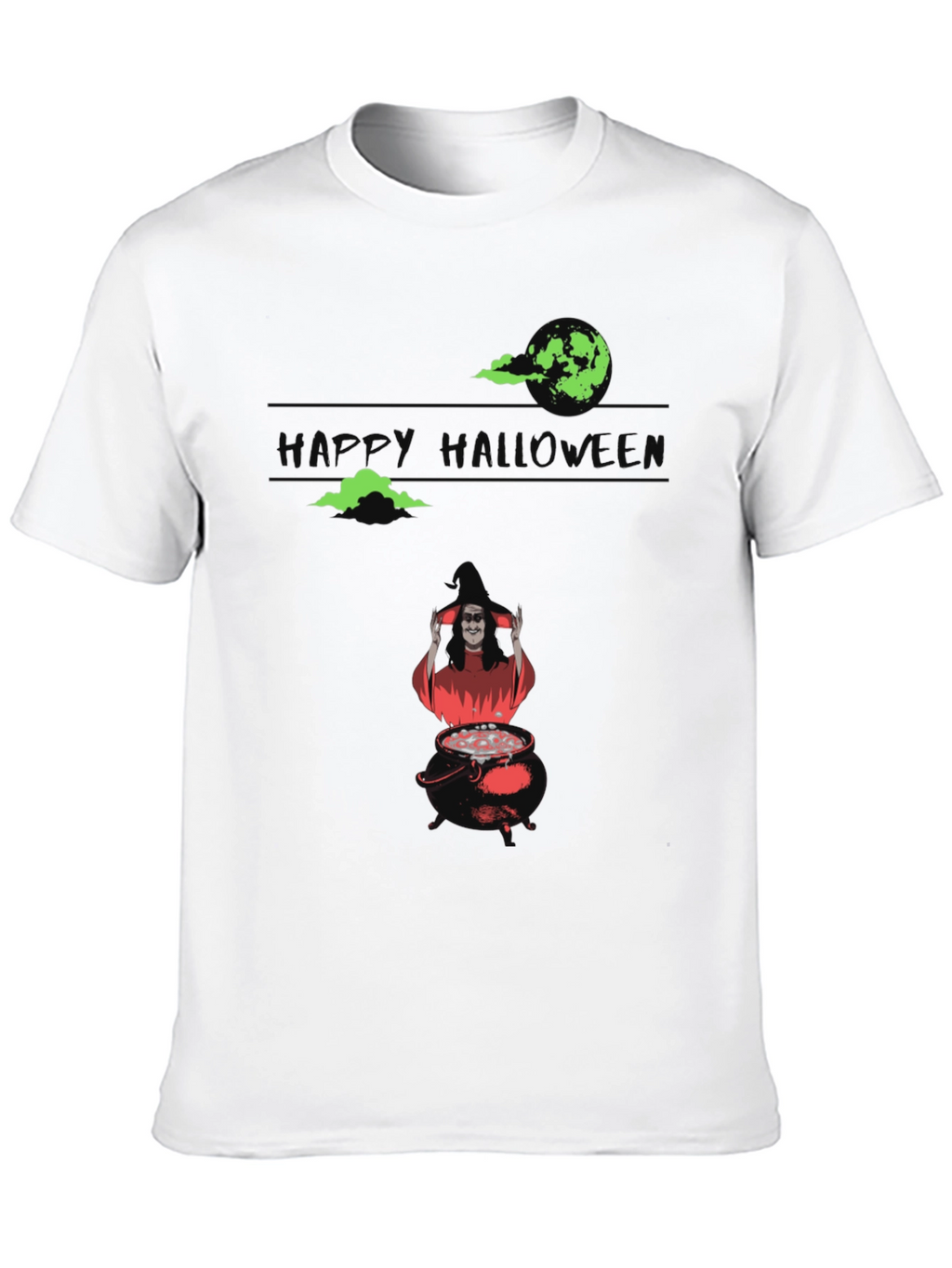 Halloween Witch Cauldron Graphic Tee - Spooky Season Shirt
