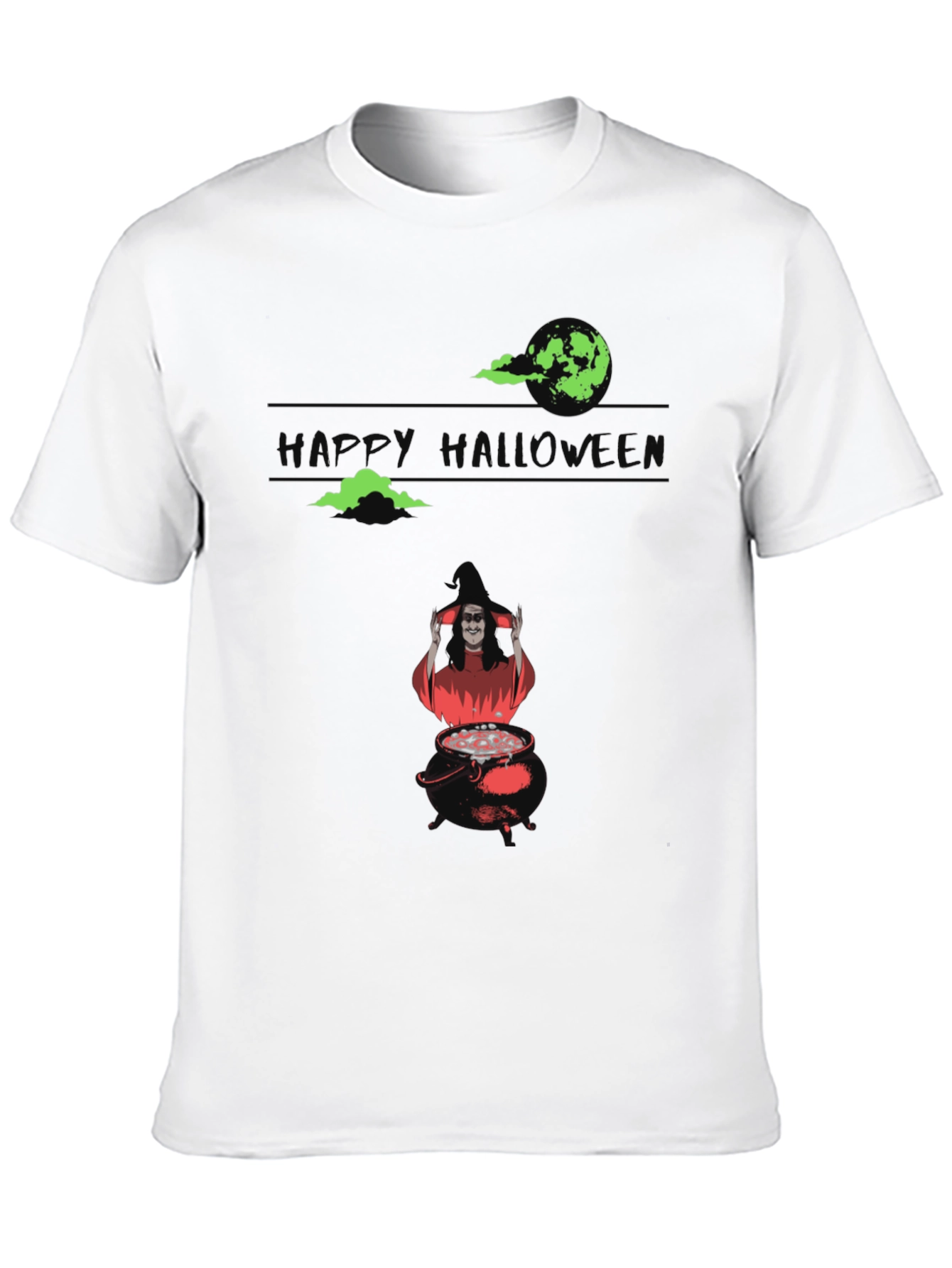 Halloween Witch Cauldron Graphic Tee - Spooky Season Shirt