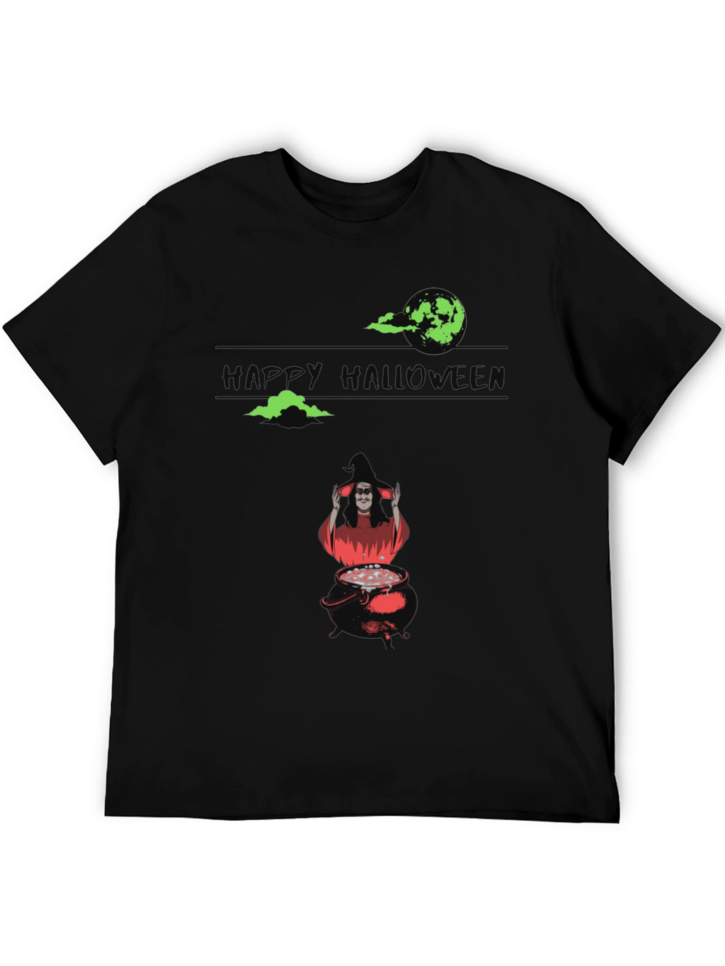 Halloween Witch Cauldron Graphic Tee - Spooky Season Shirt