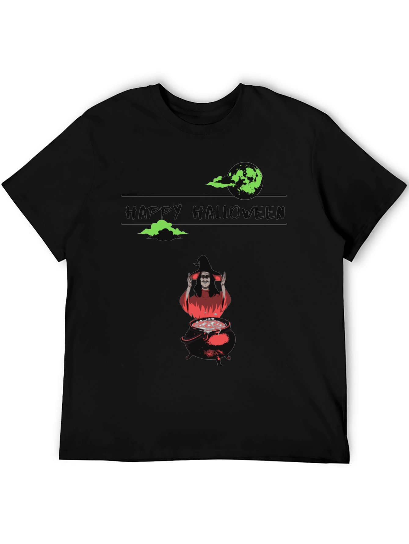 Halloween Witch Cauldron Graphic Tee - Spooky Season Shirt