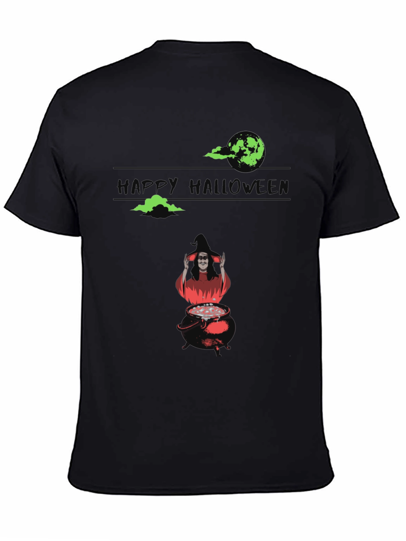 Halloween Witch Cauldron Graphic Tee - Spooky Season Shirt