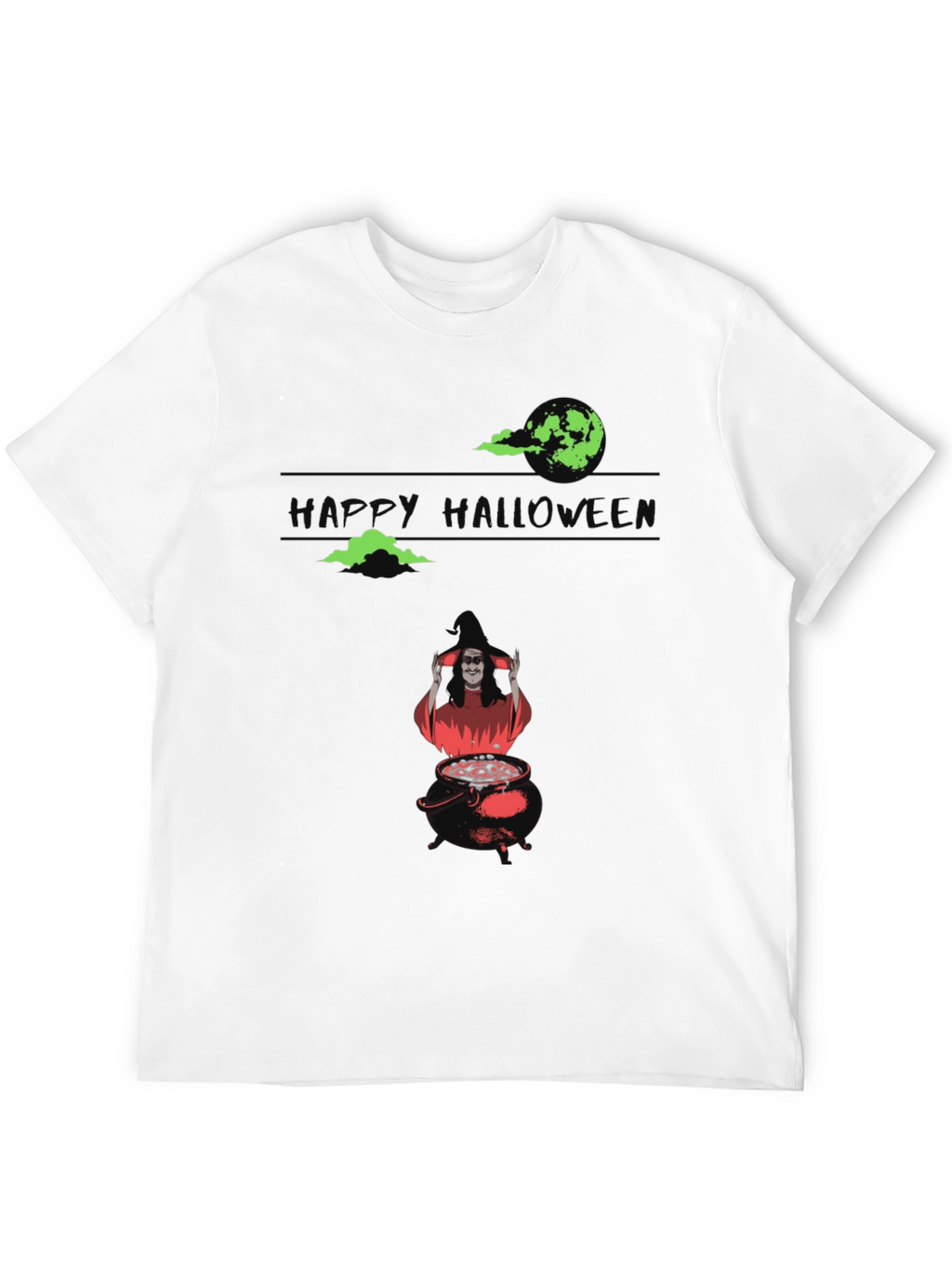 Halloween Witch Cauldron Graphic Tee - Spooky Season Shirt