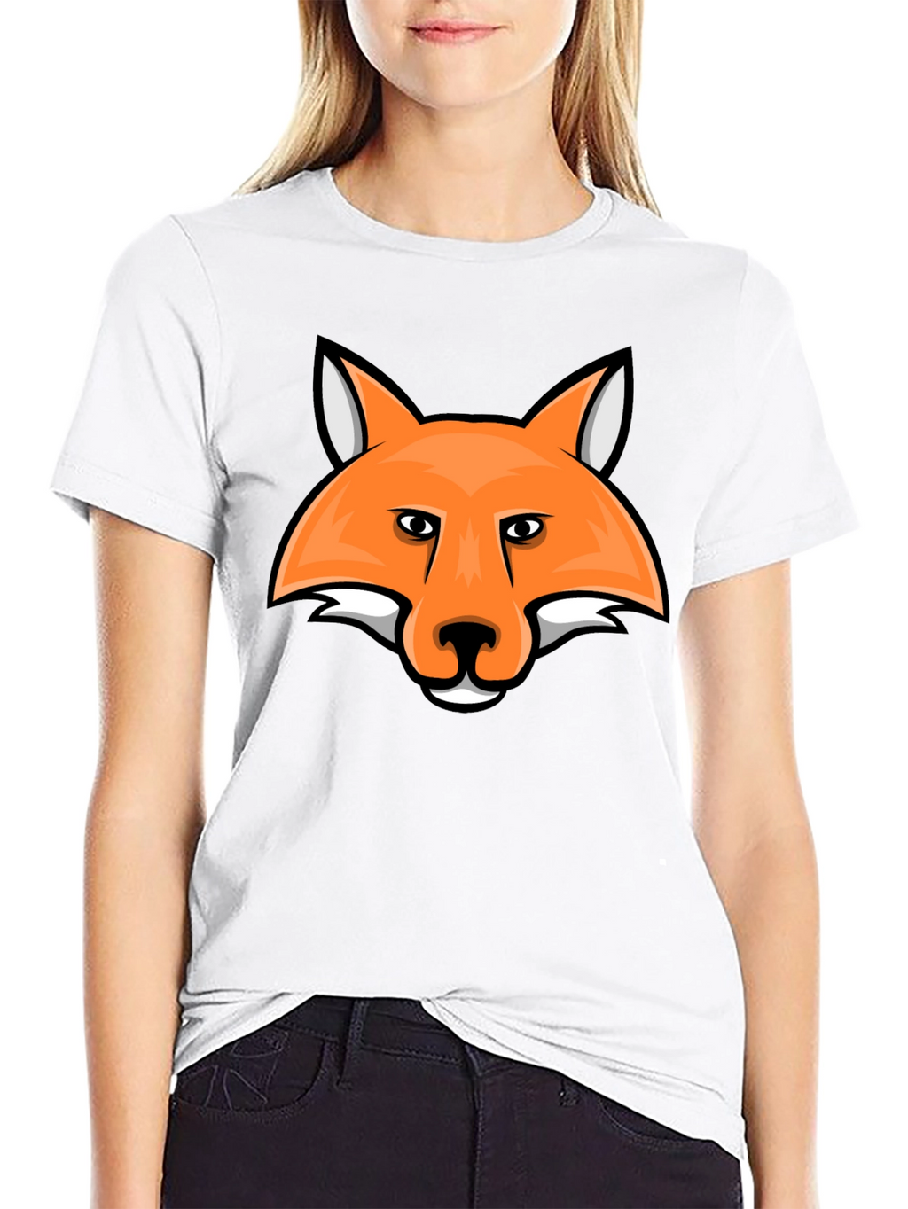 Fox Head Graphic Tee - Black Cotton T-Shirt