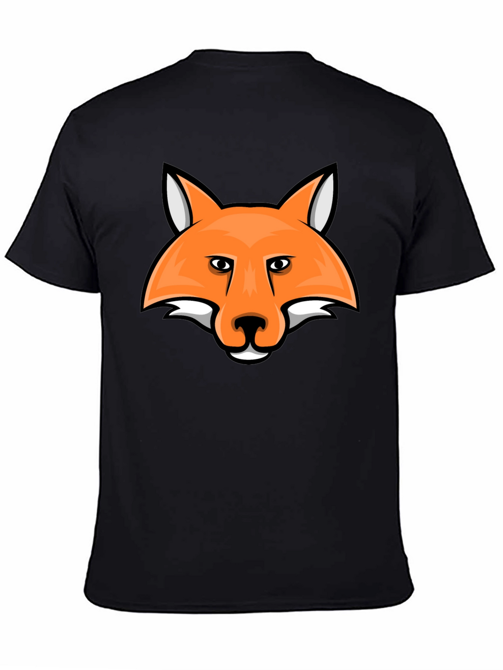 Fox Head Graphic Tee - Black Cotton T-Shirt