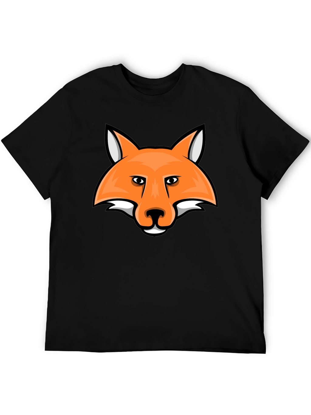 Fox Head Graphic Tee - Black Cotton T-Shirt