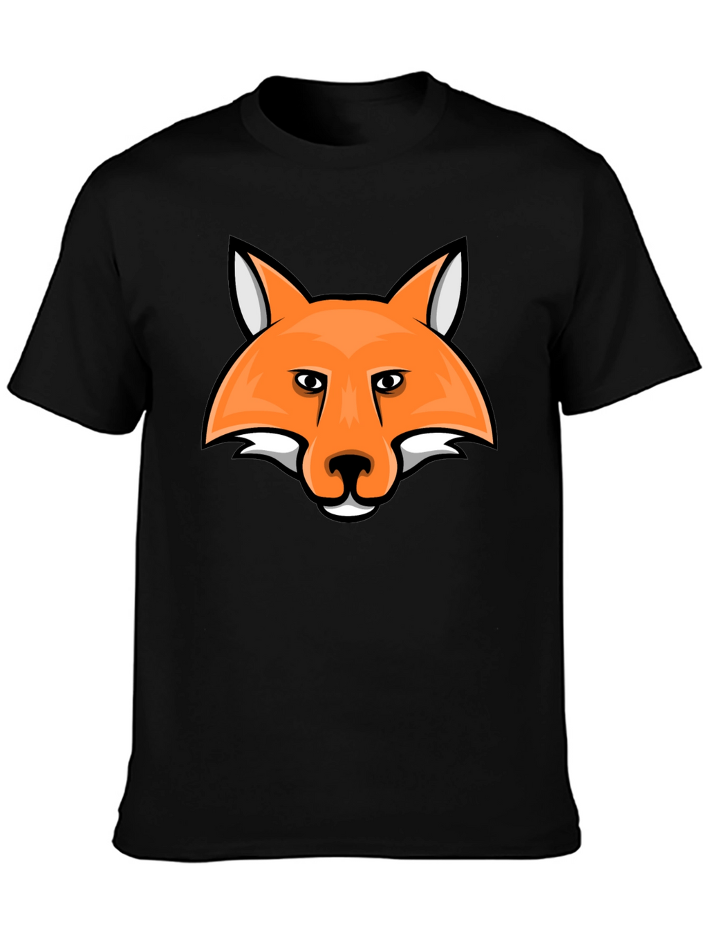 Fox Head Graphic Tee - Black Cotton T-Shirt
