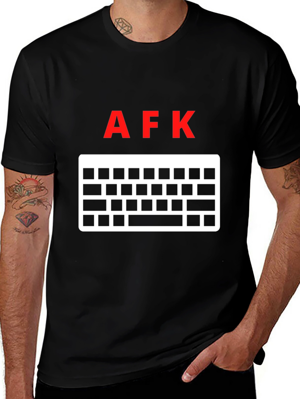AFK Keyboard Gamer T-Shirt - Black Cotton Tee