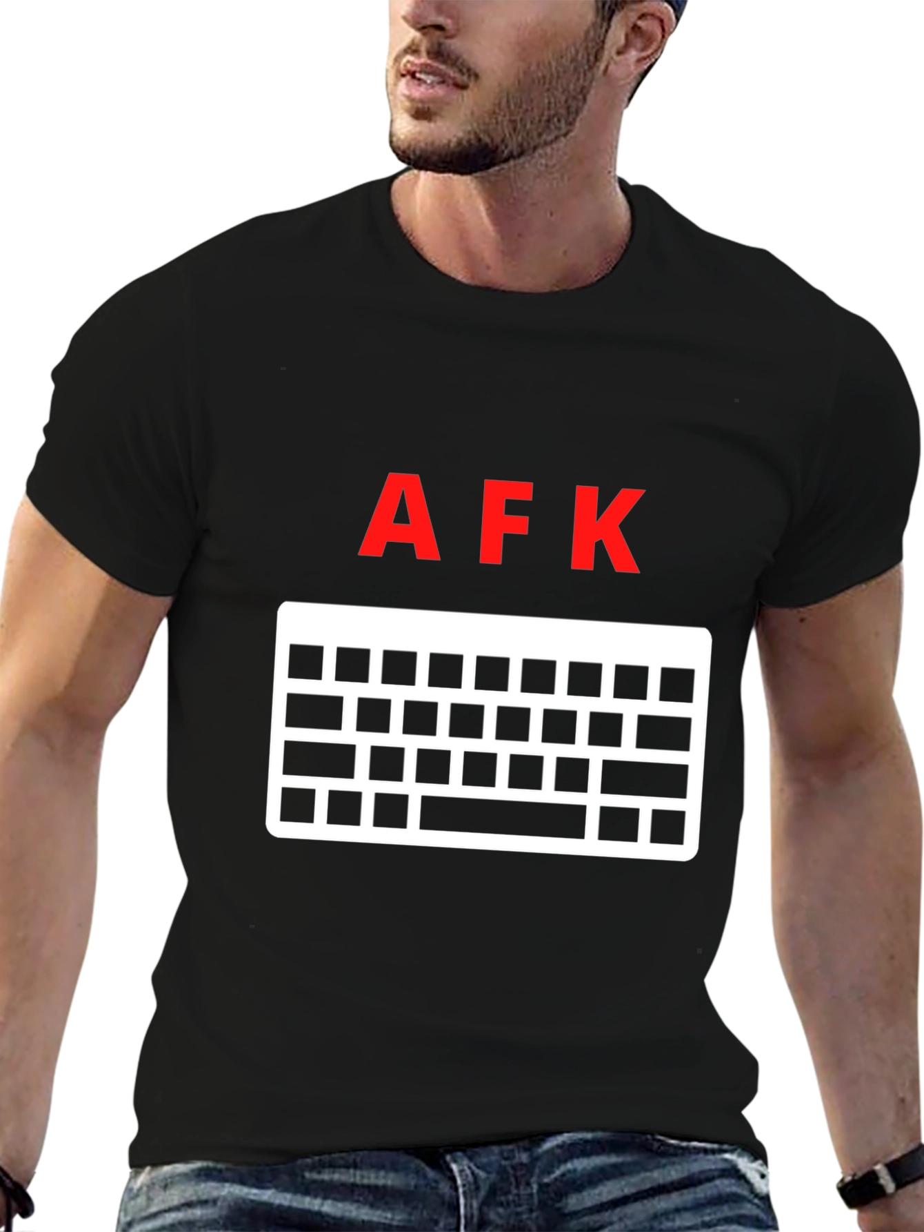 AFK Keyboard Gamer T-Shirt - Black Cotton Tee