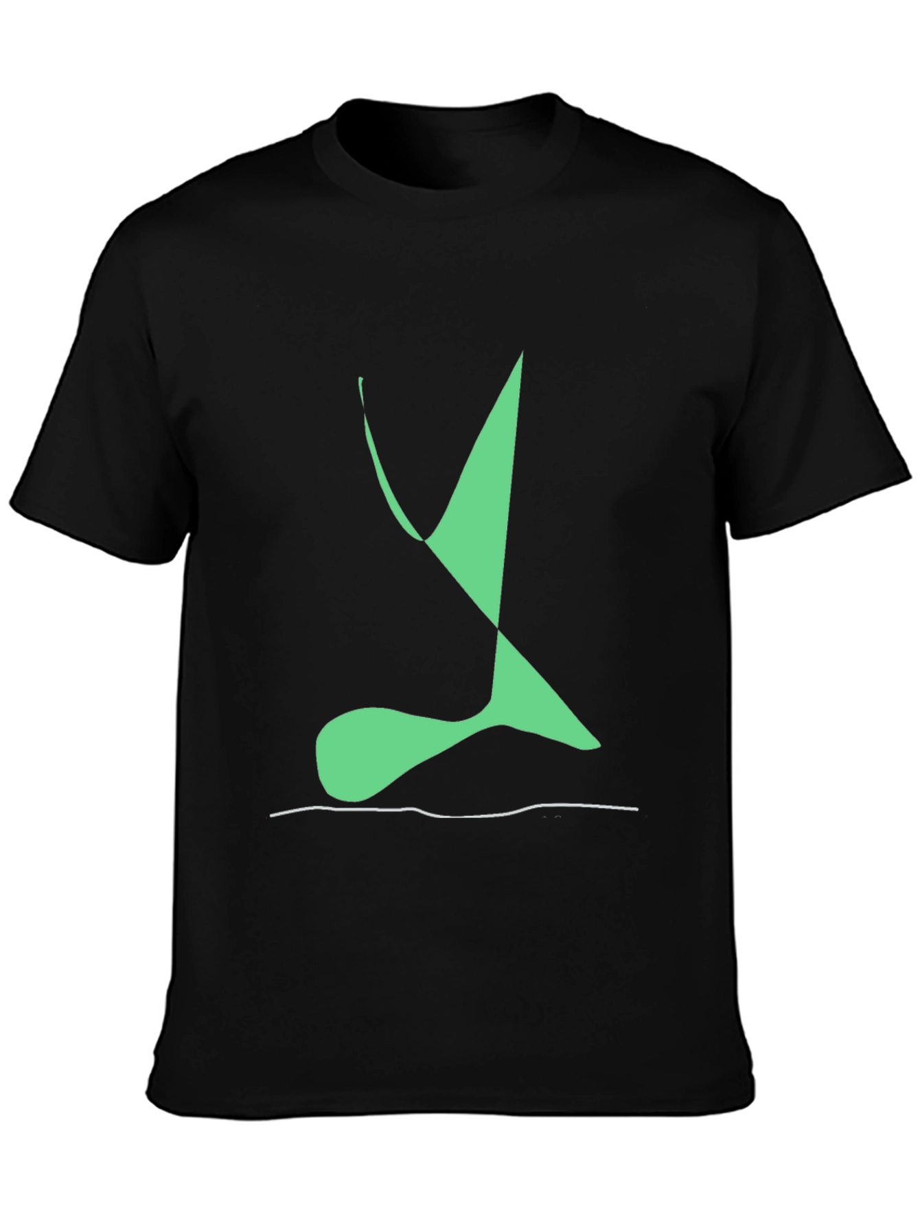 Abstract Green Design Black T-Shirt