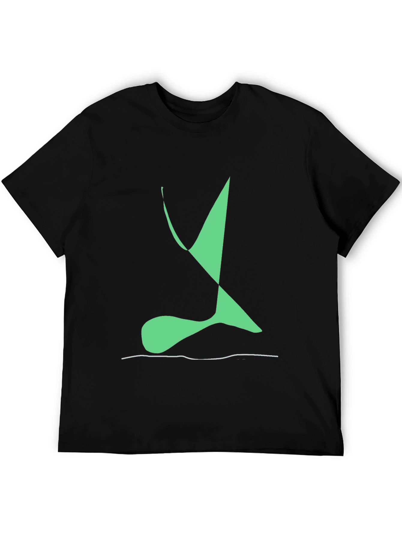 Abstract Green Design Black T-Shirt