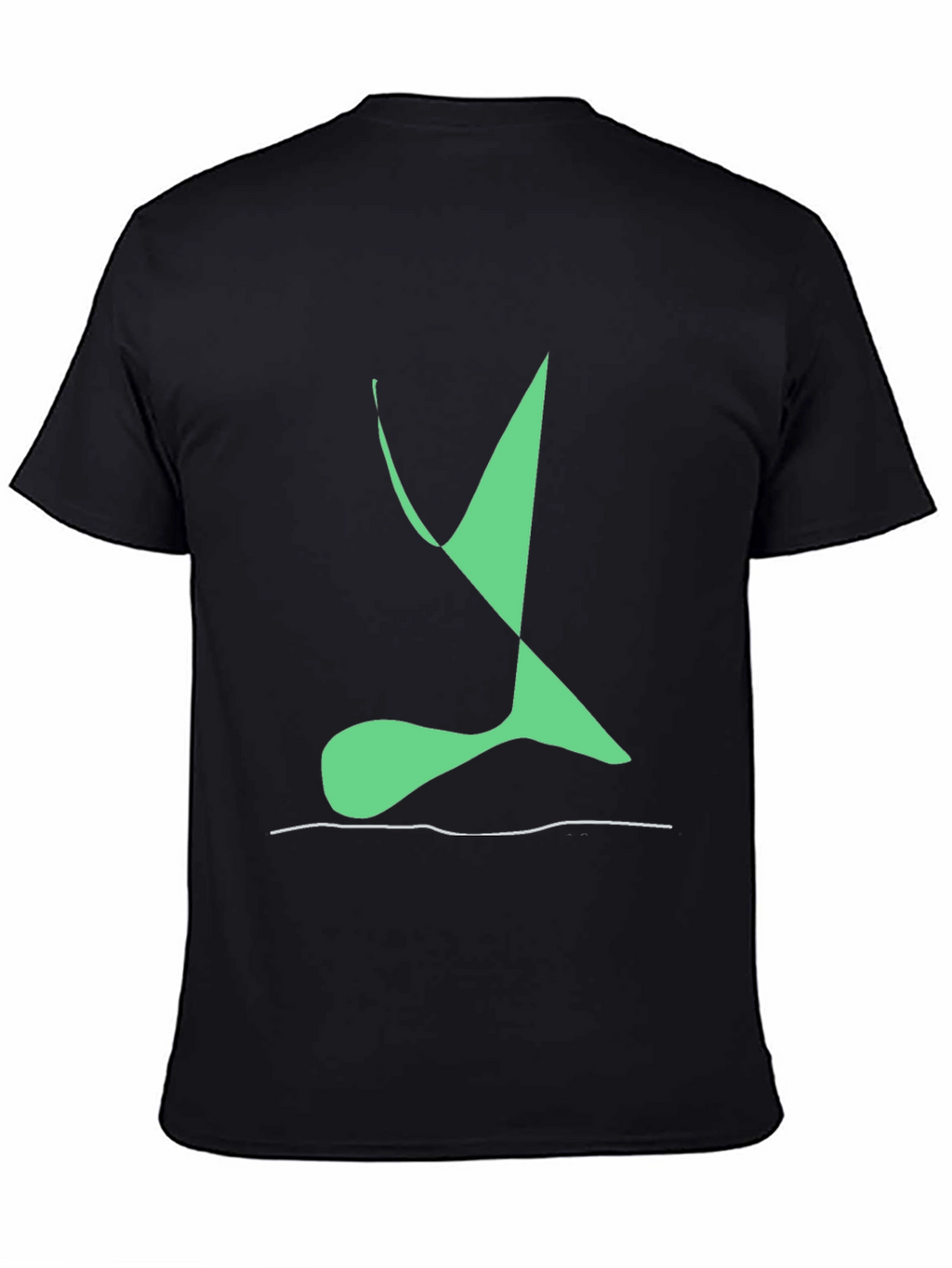 Abstract Green Design Black T-Shirt