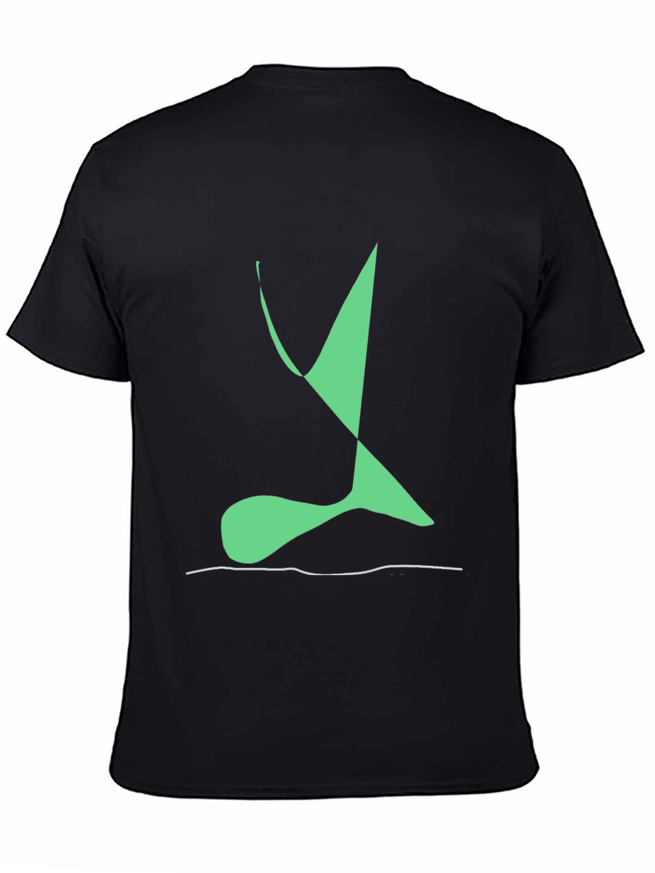 Abstract Green Design Black T-Shirt