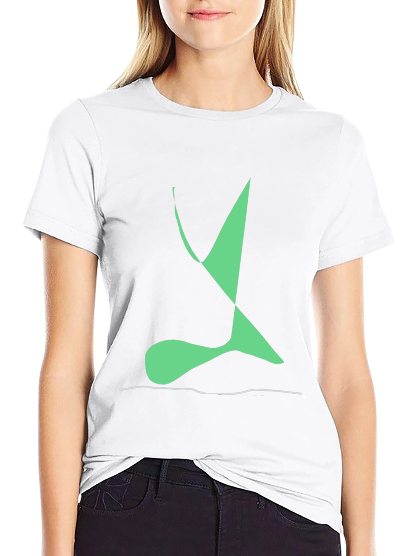 Abstract Green Design Black T-Shirt