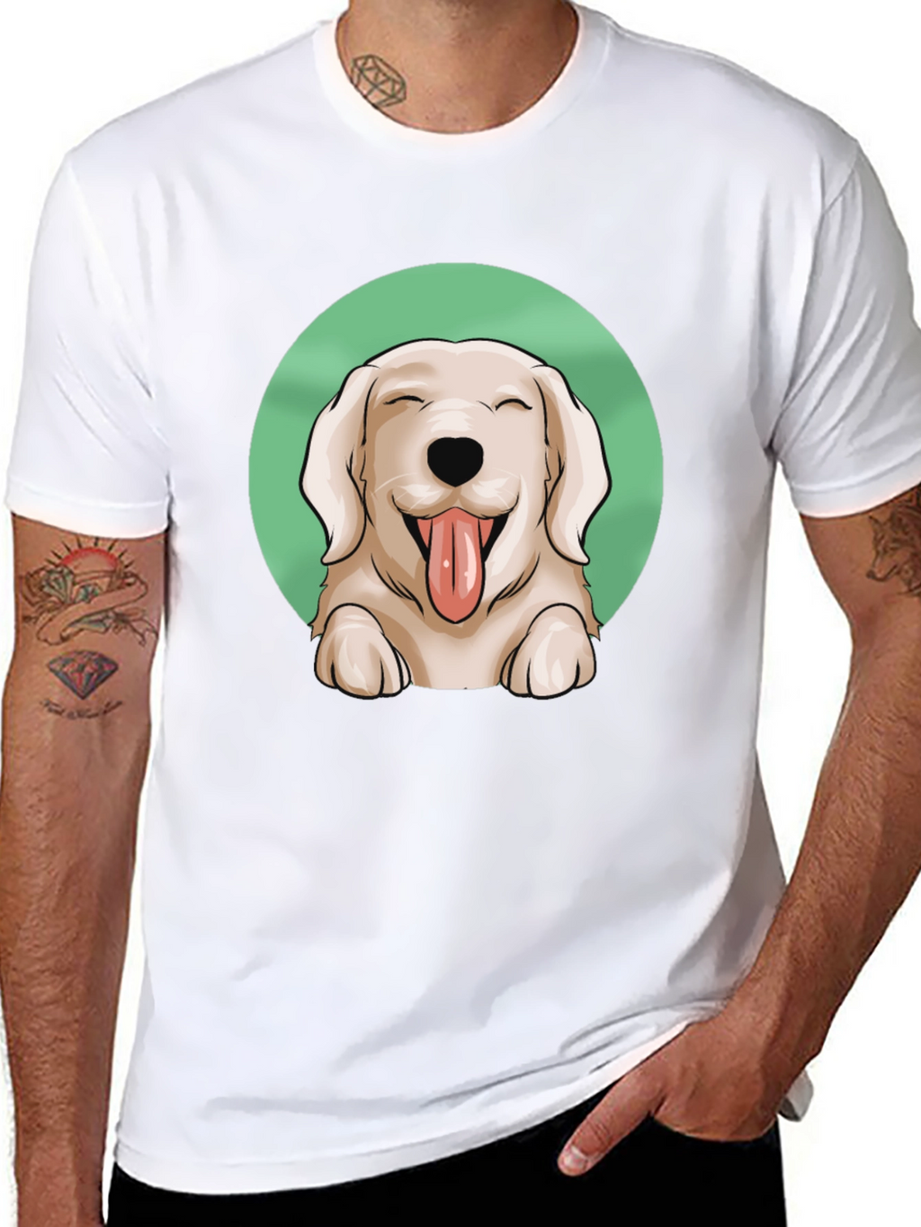 Dog Lover T-Shirt - Happy Golden Retriever Graphic Tee