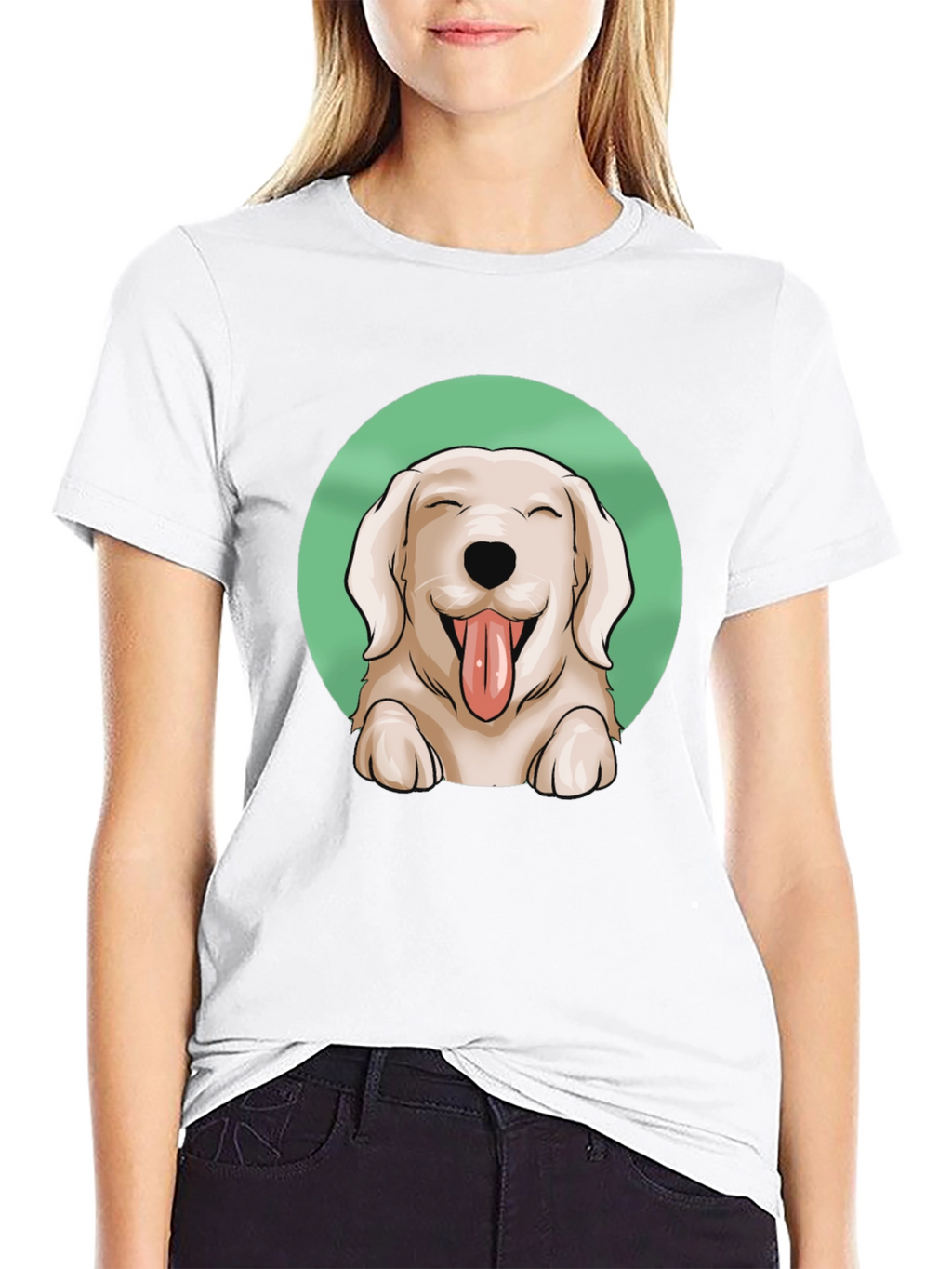 Dog Lover T-Shirt - Happy Golden Retriever Graphic Tee