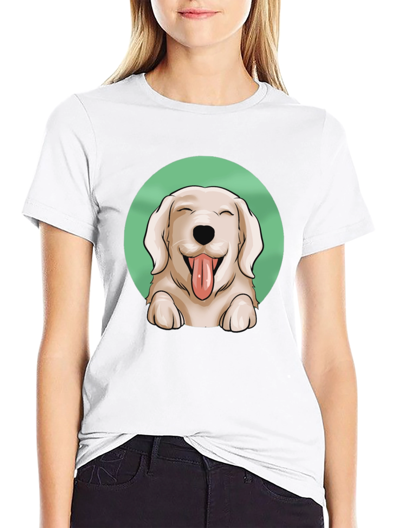 Dog Lover T-Shirt - Happy Golden Retriever Graphic Tee