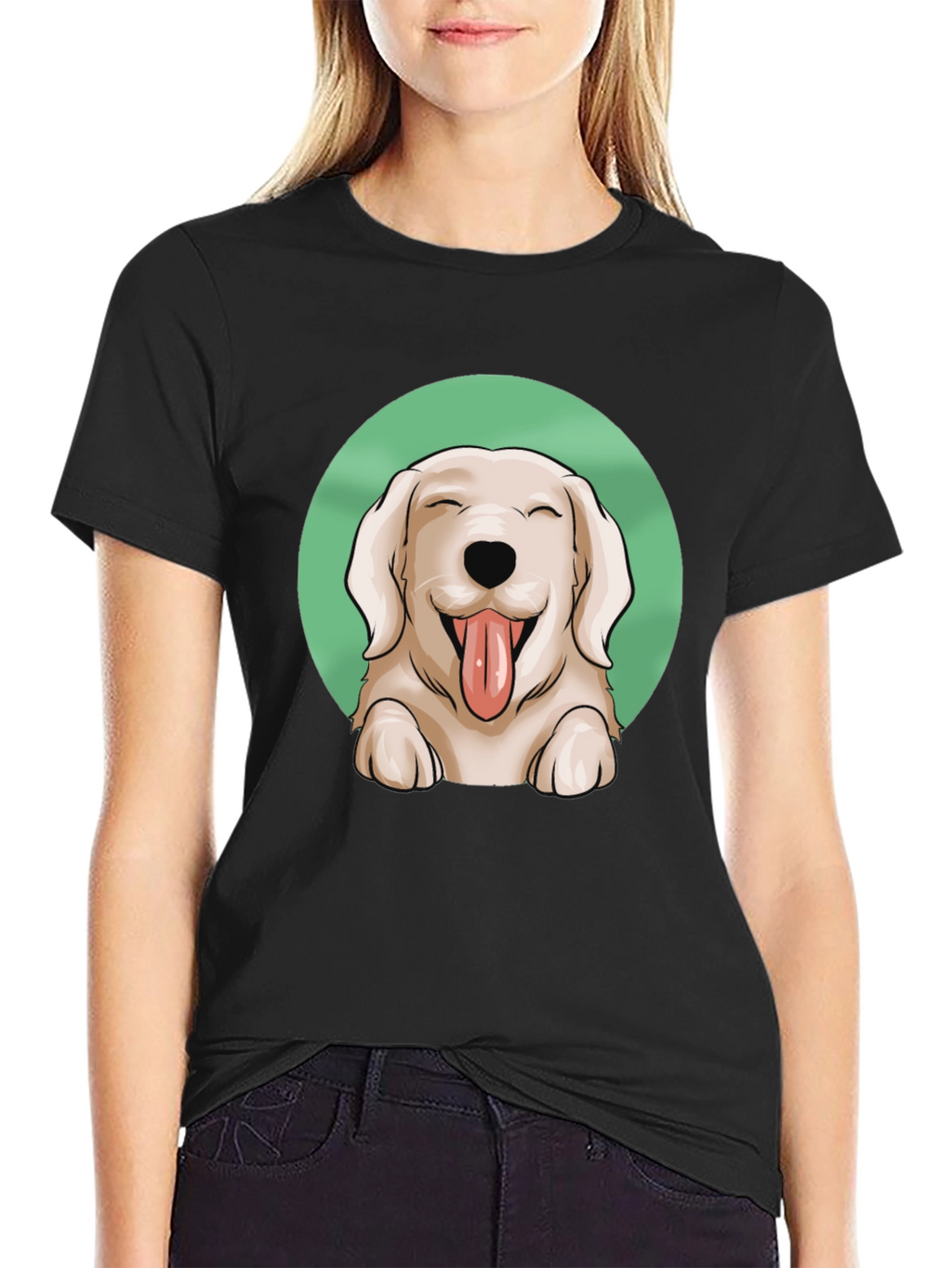 Dog Lover T-Shirt - Happy Golden Retriever Graphic Tee