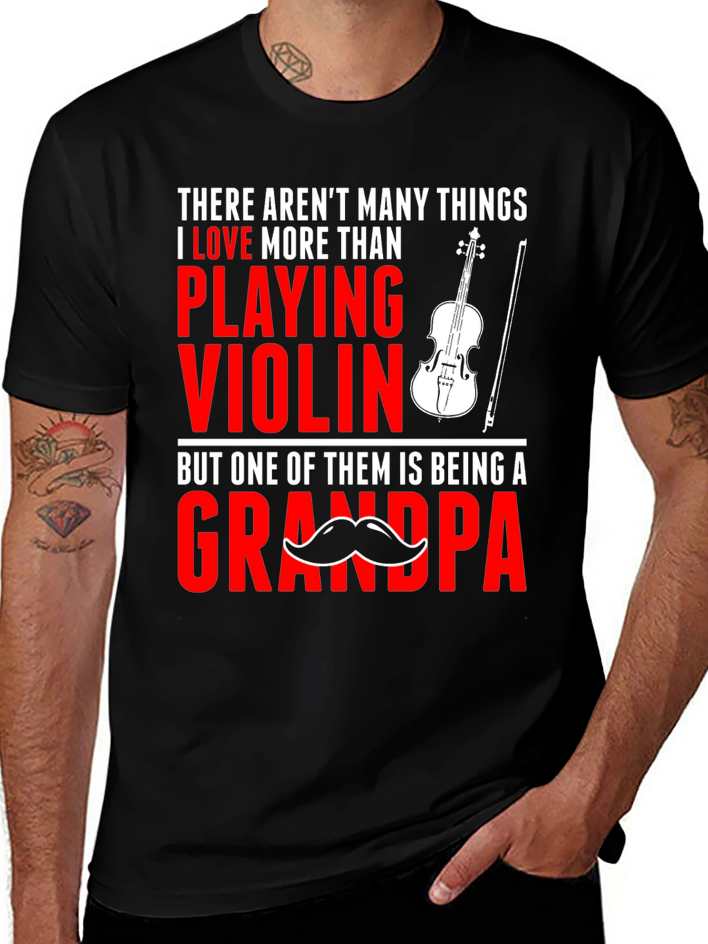 Violin Grandpa T-Shirt: Love Playing Grandpa Tee