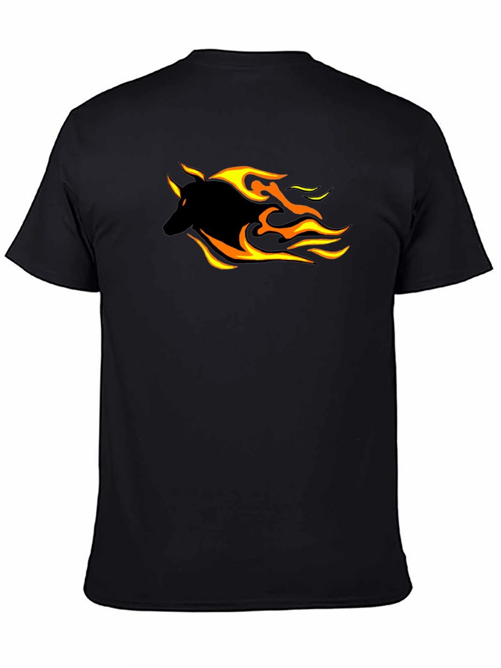 Flaming Wolf Graphic Black T-Shirt