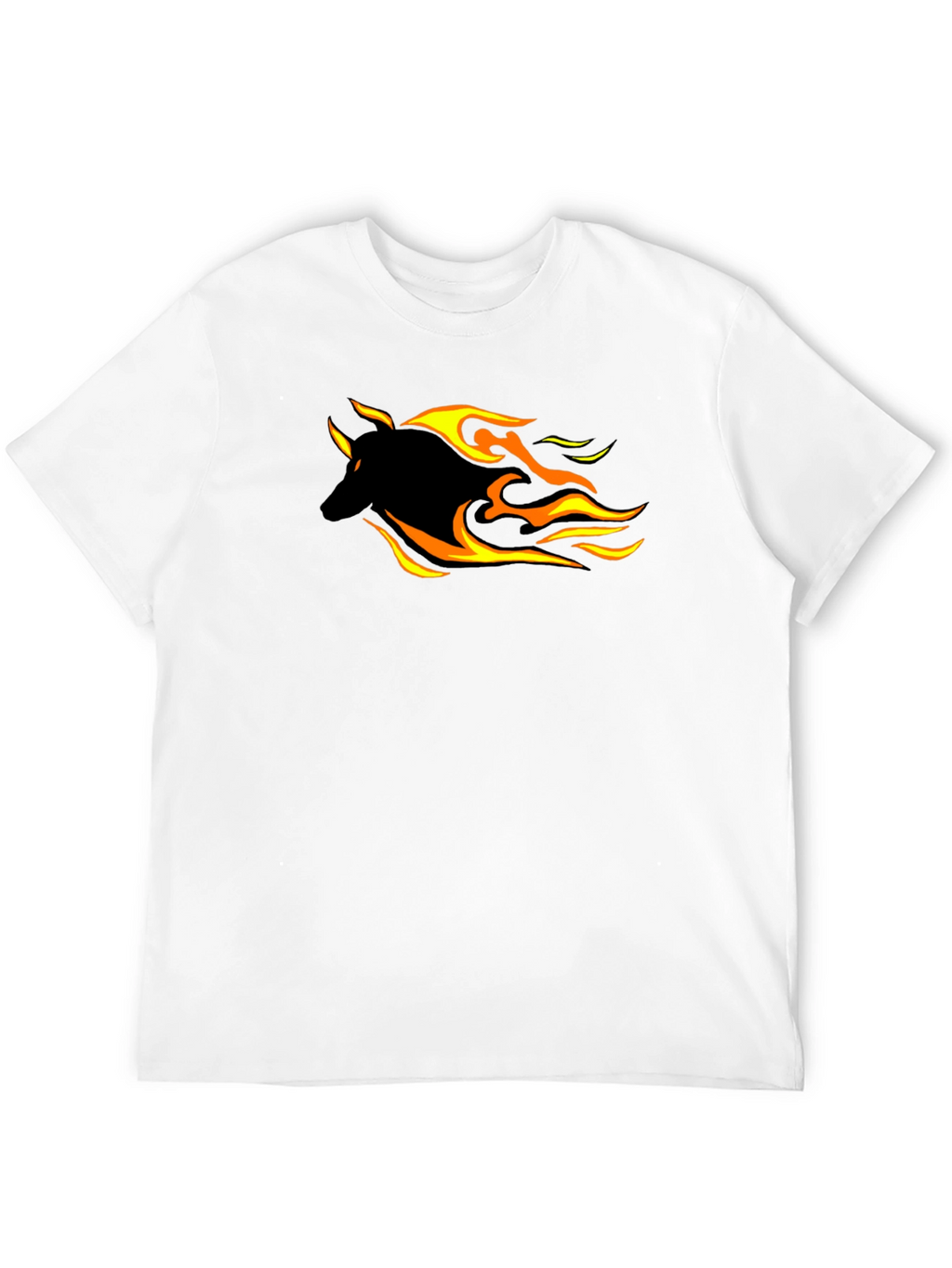 Flaming Wolf Graphic Black T-Shirt