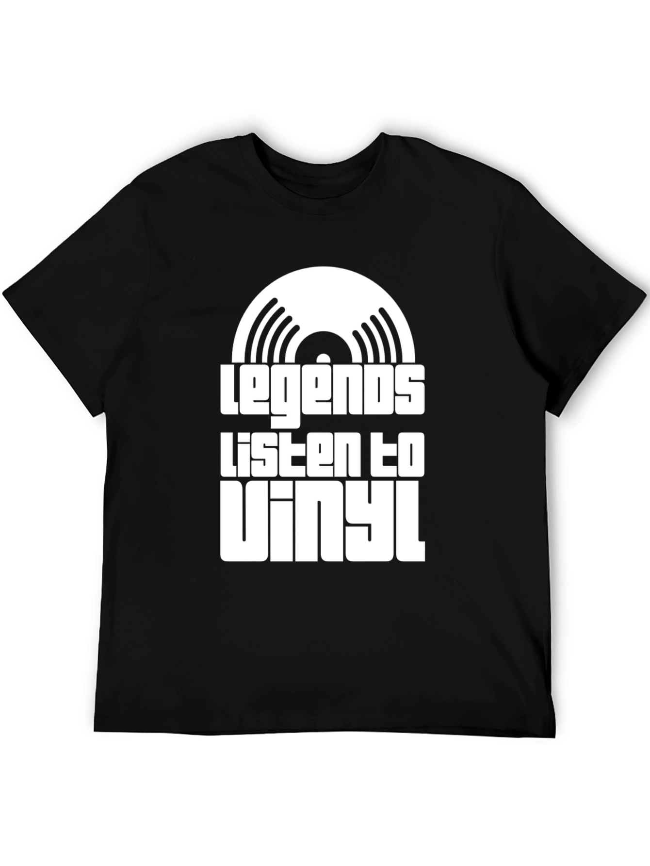 Legends Listen to Vinyl Black Graphic Tee