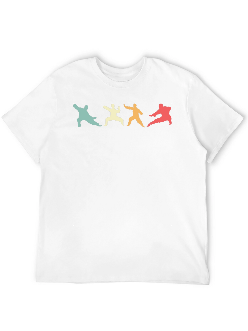 Retro Martial Arts Silhouette Black T-Shirt