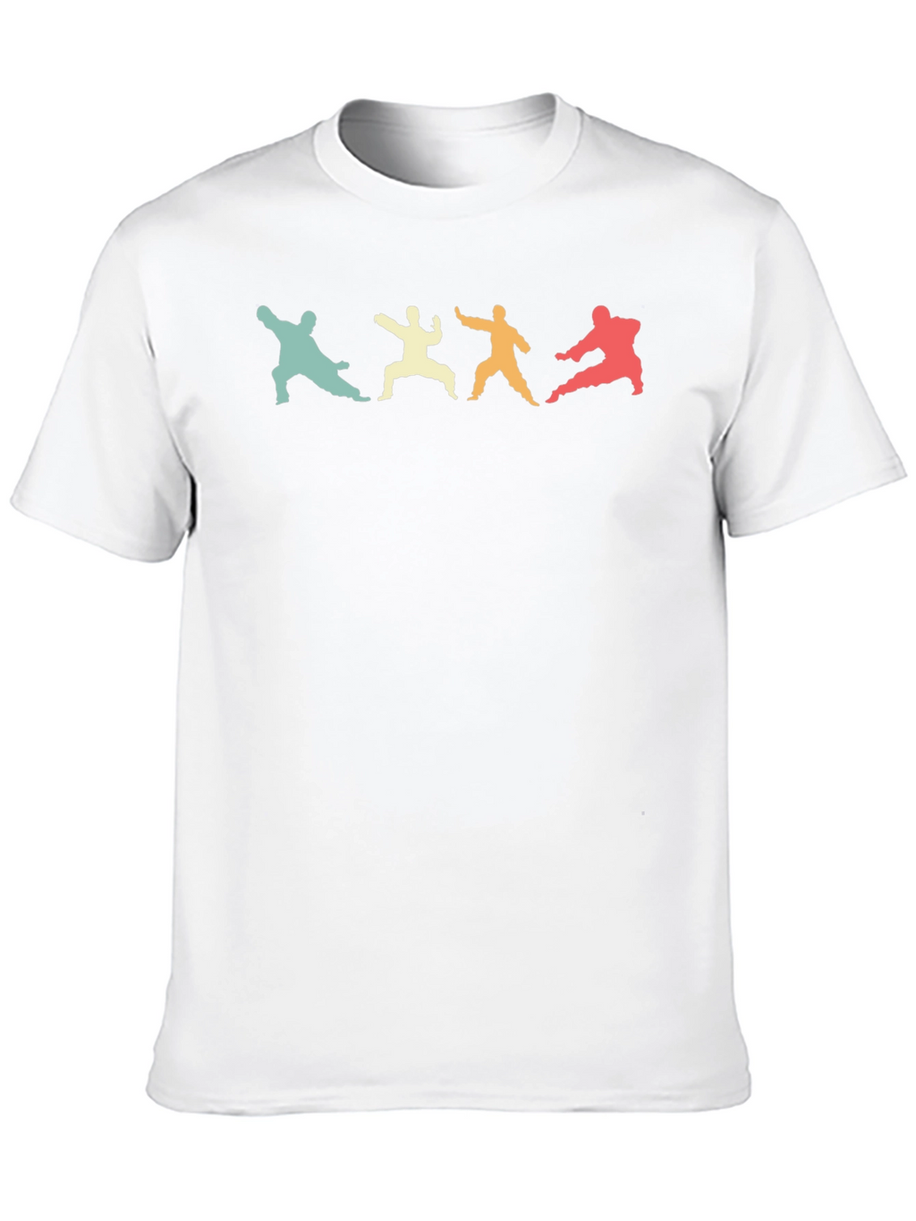 Retro Martial Arts Silhouette Black T-Shirt