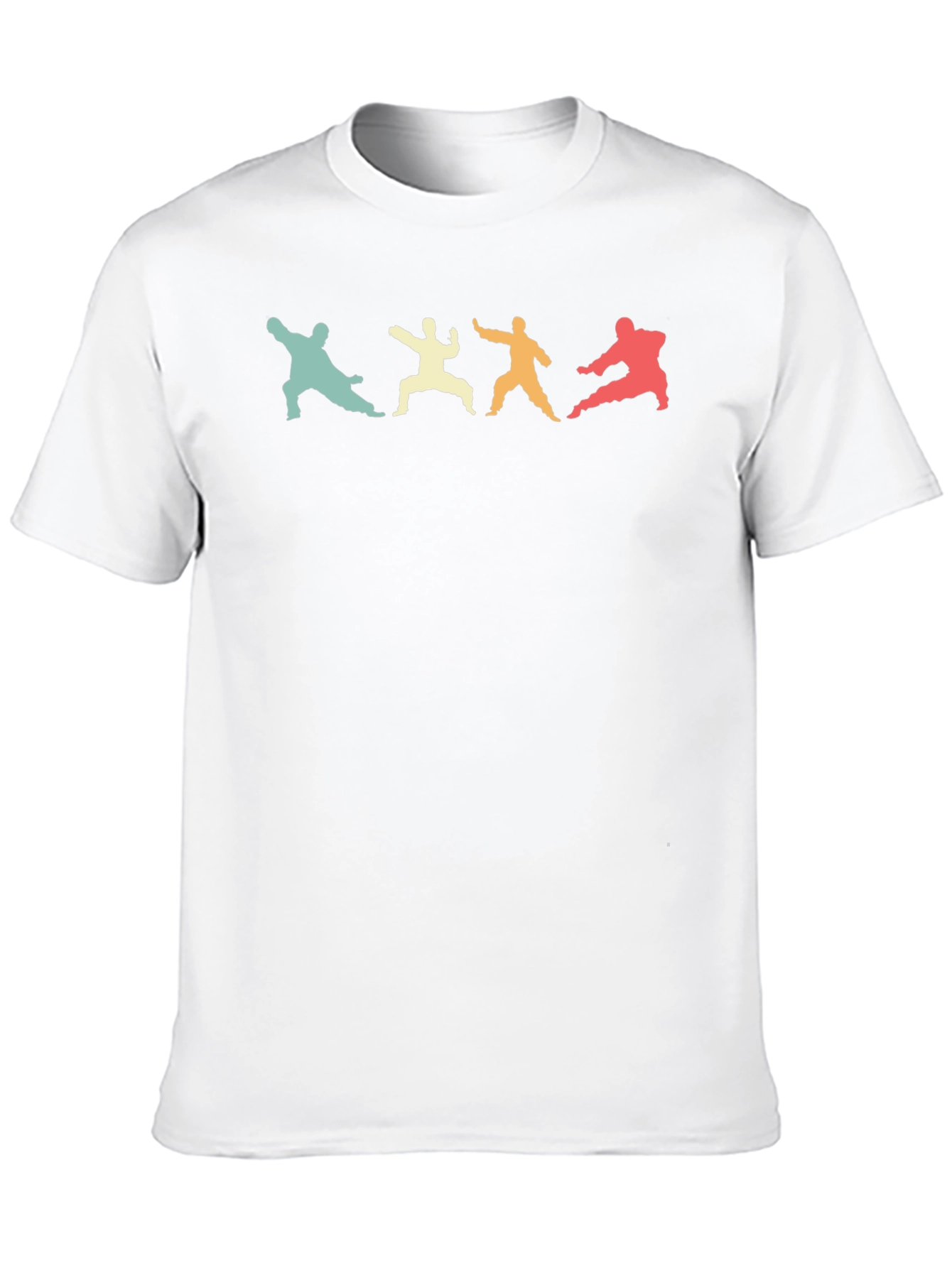 Retro Martial Arts Silhouette Black T-Shirt