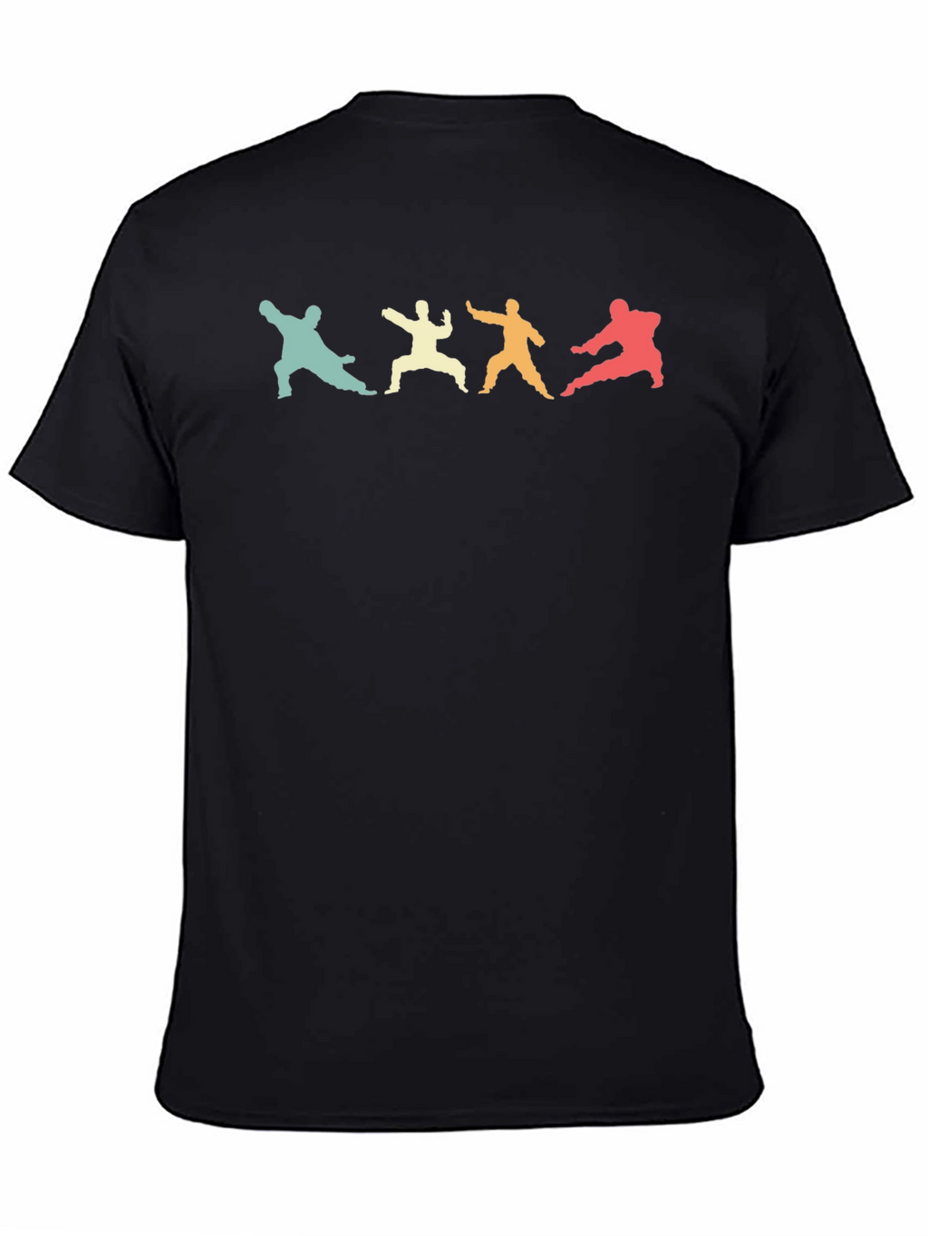 Retro Martial Arts Silhouette Black T-Shirt