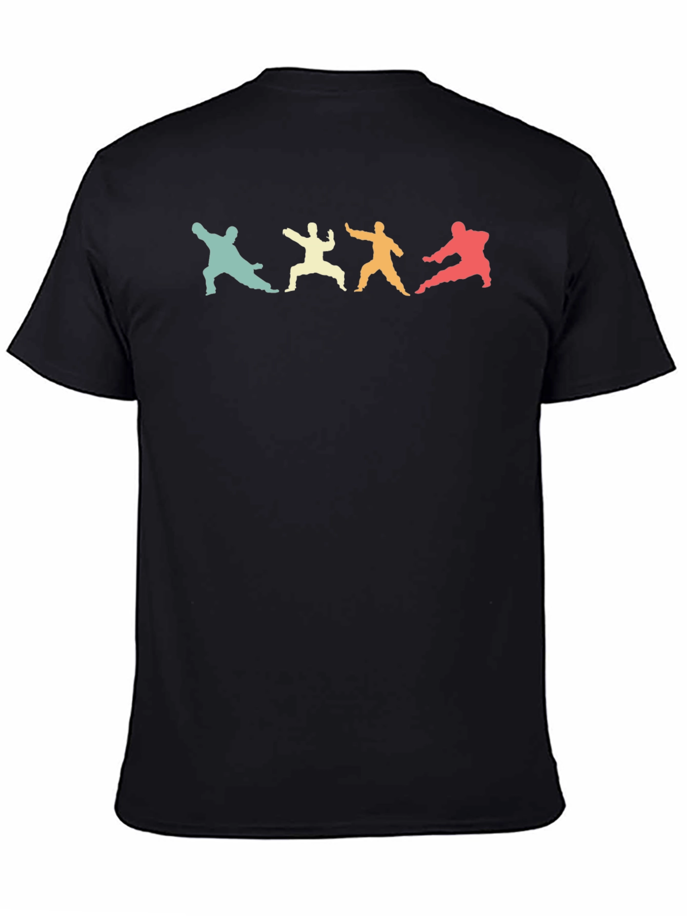 Retro Martial Arts Silhouette Black T-Shirt