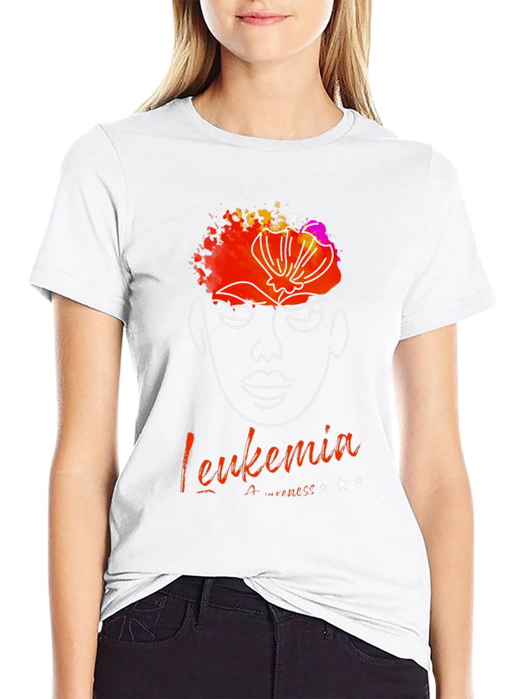 Leukemia Awareness T-Shirt - Abstract Face Design