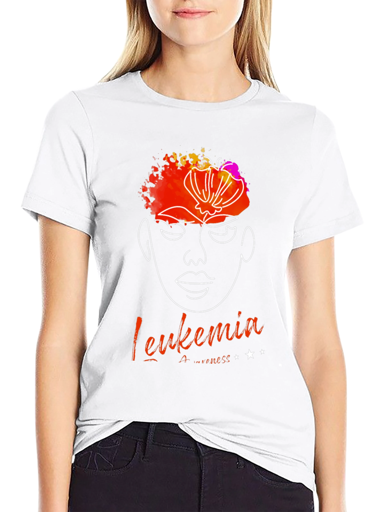 Leukemia Awareness T-Shirt - Abstract Face Design