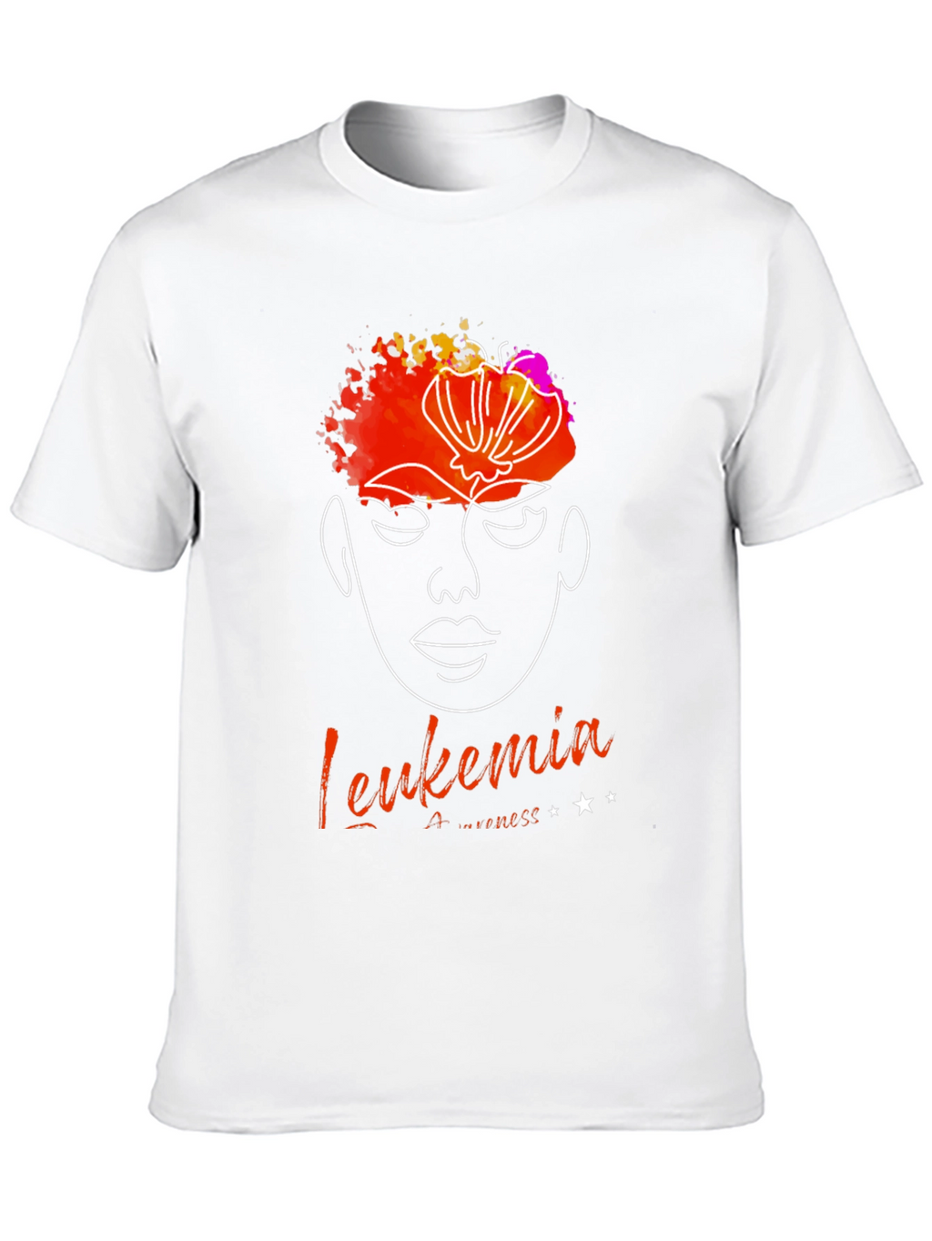 Leukemia Awareness T-Shirt - Abstract Face Design