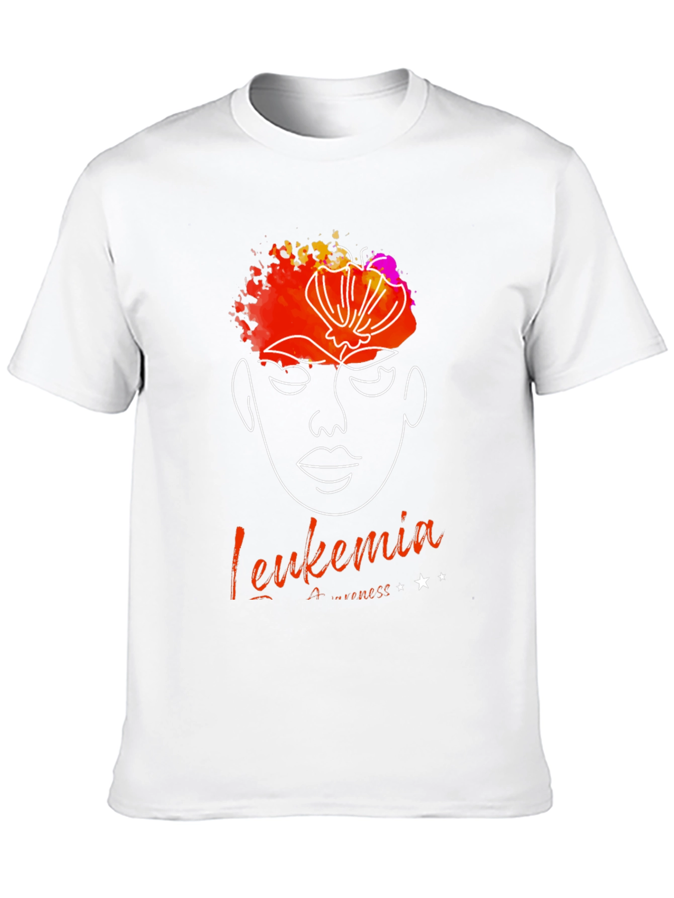 Leukemia Awareness T-Shirt - Abstract Face Design