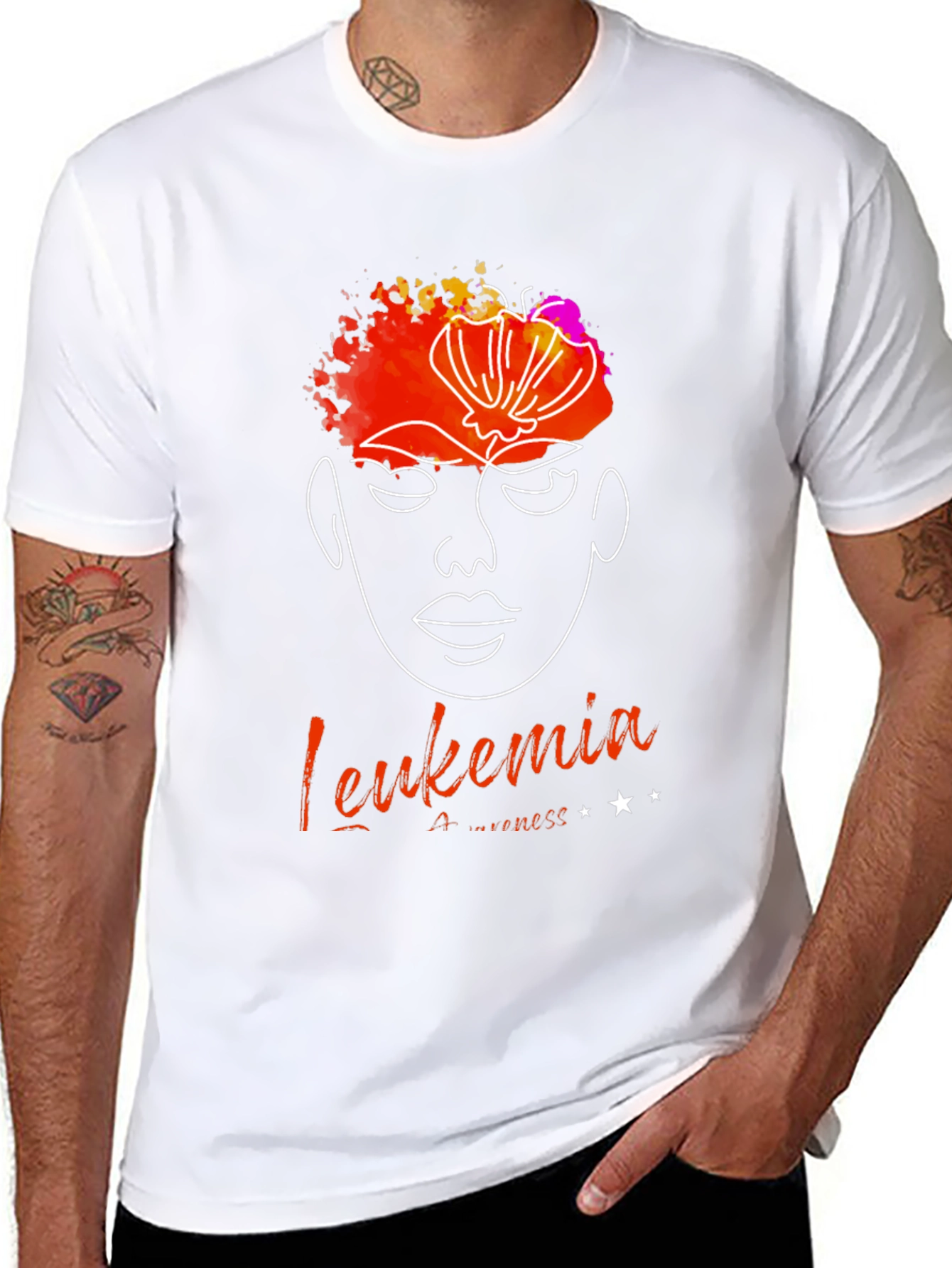 Leukemia Awareness T-Shirt - Abstract Face Design