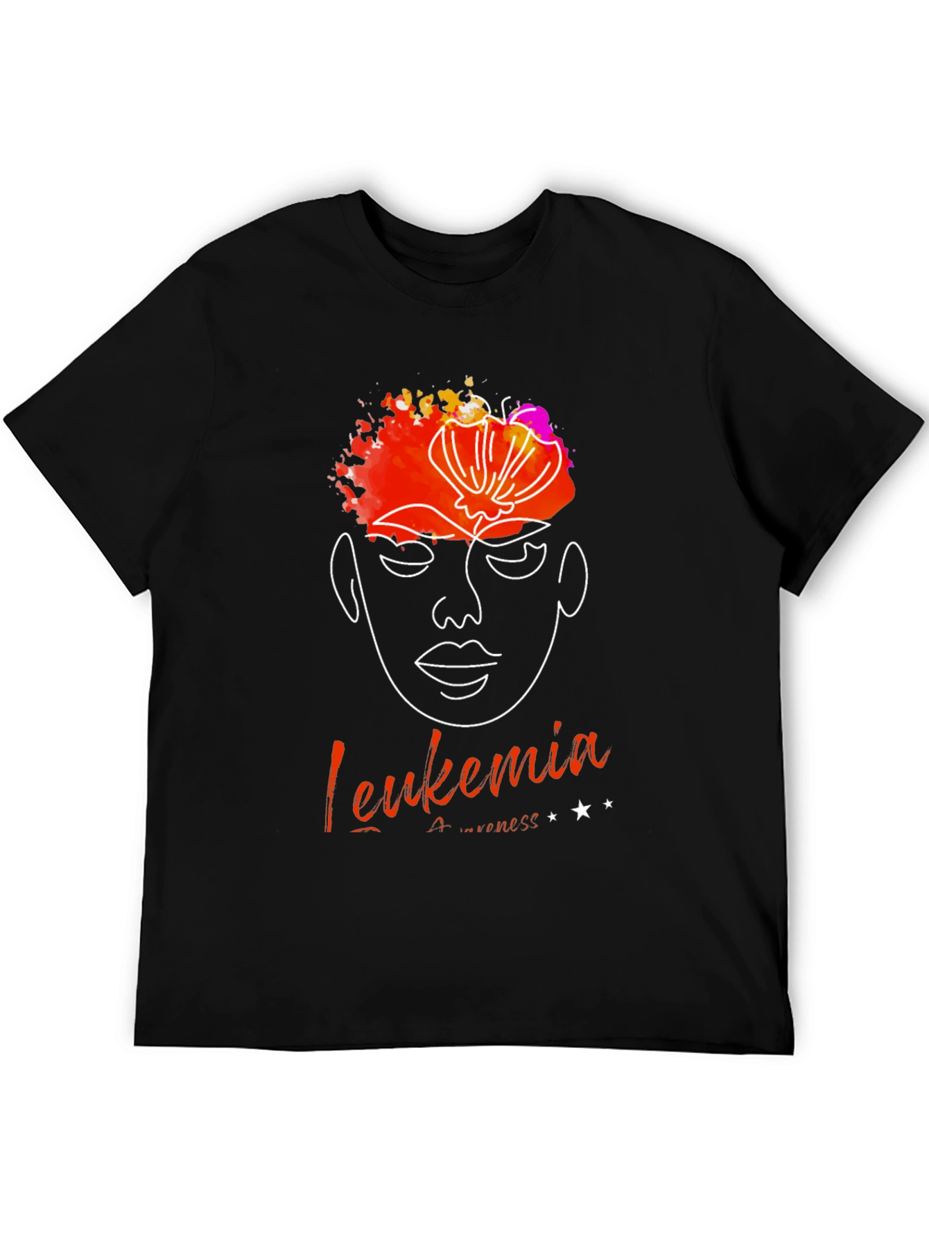 Leukemia Awareness T-Shirt - Abstract Face Design