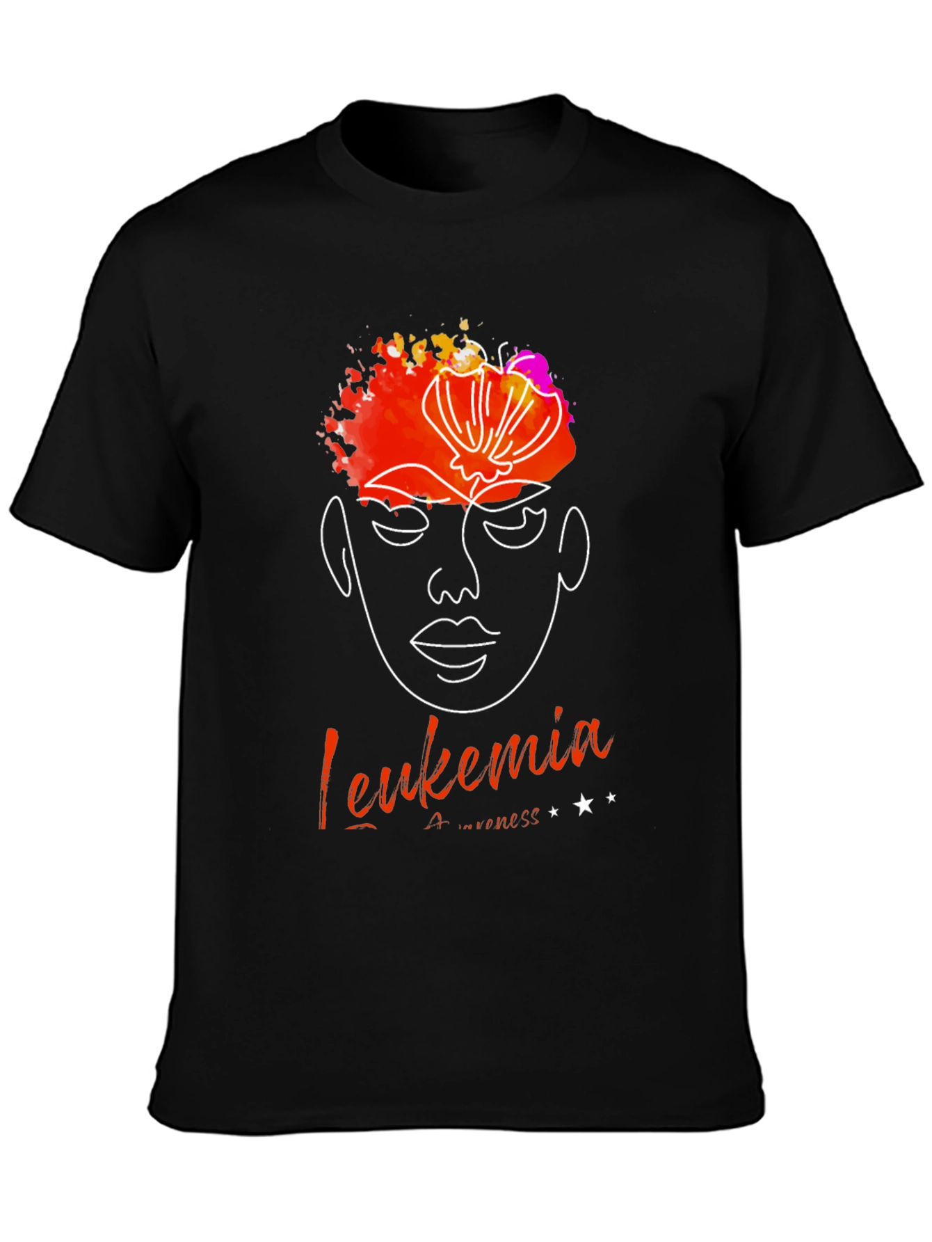 Leukemia Awareness T-Shirt - Abstract Face Design