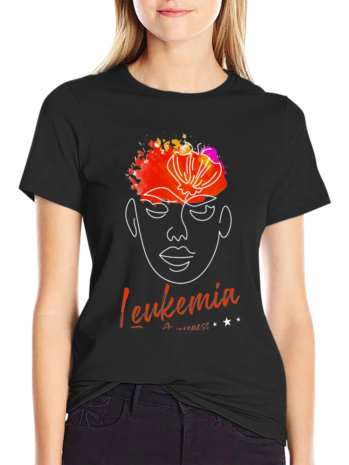 Leukemia Awareness T-Shirt - Abstract Face Design