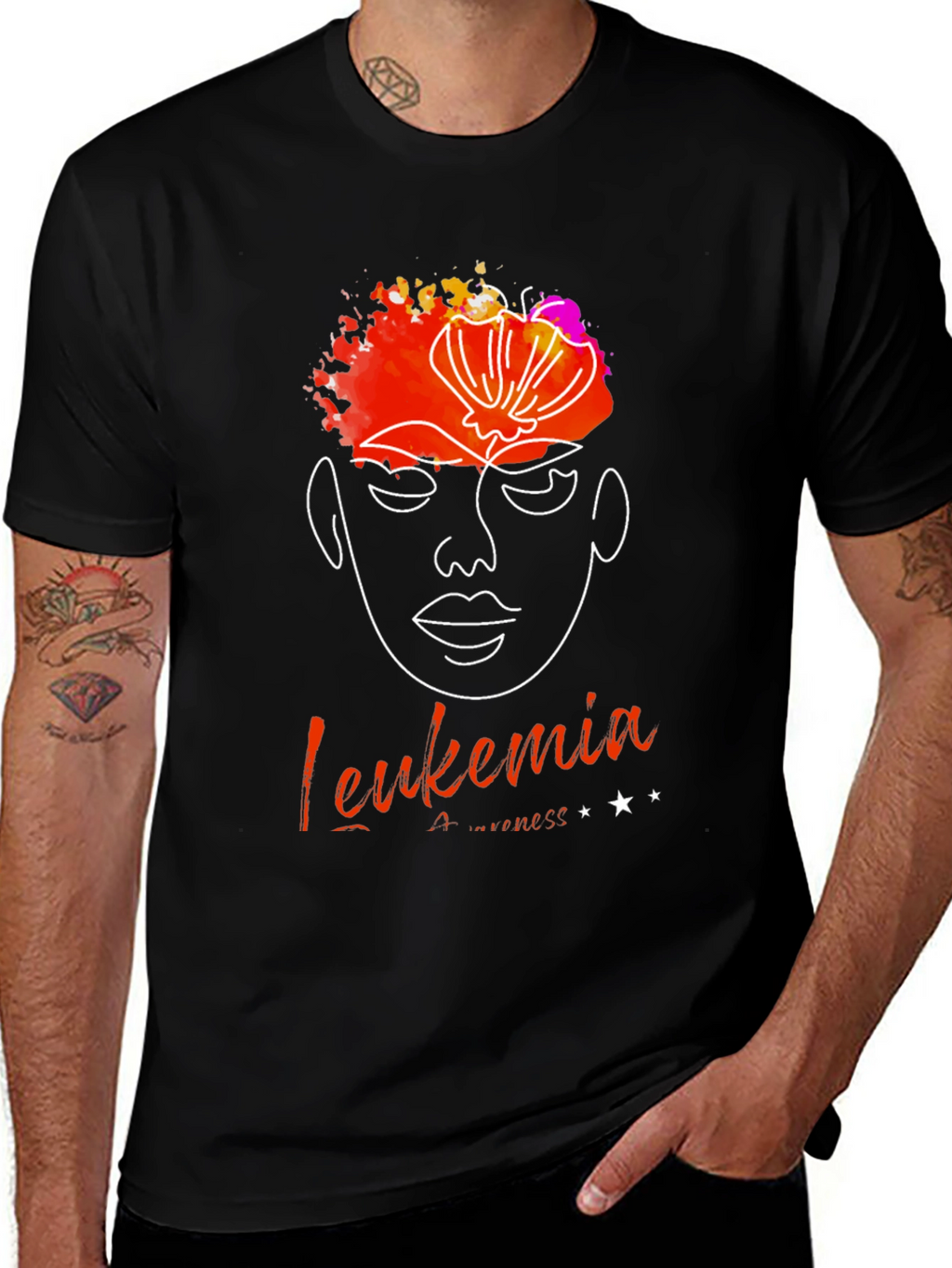 Leukemia Awareness T-Shirt - Abstract Face Design