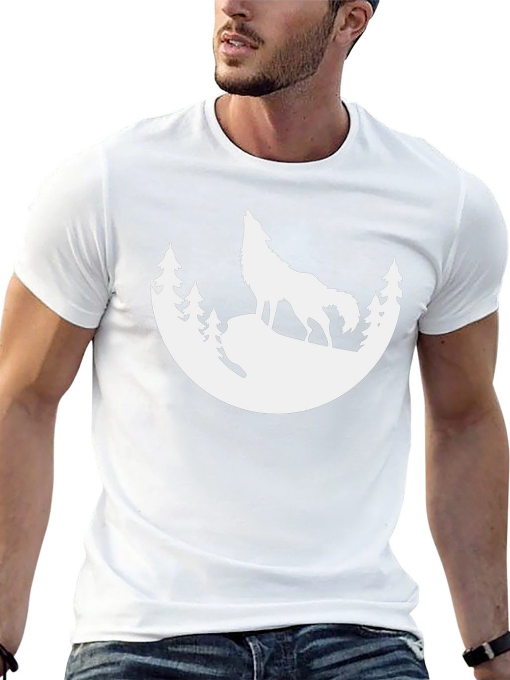 Wolf Silhouette T-Shirt - Black Graphic Tee