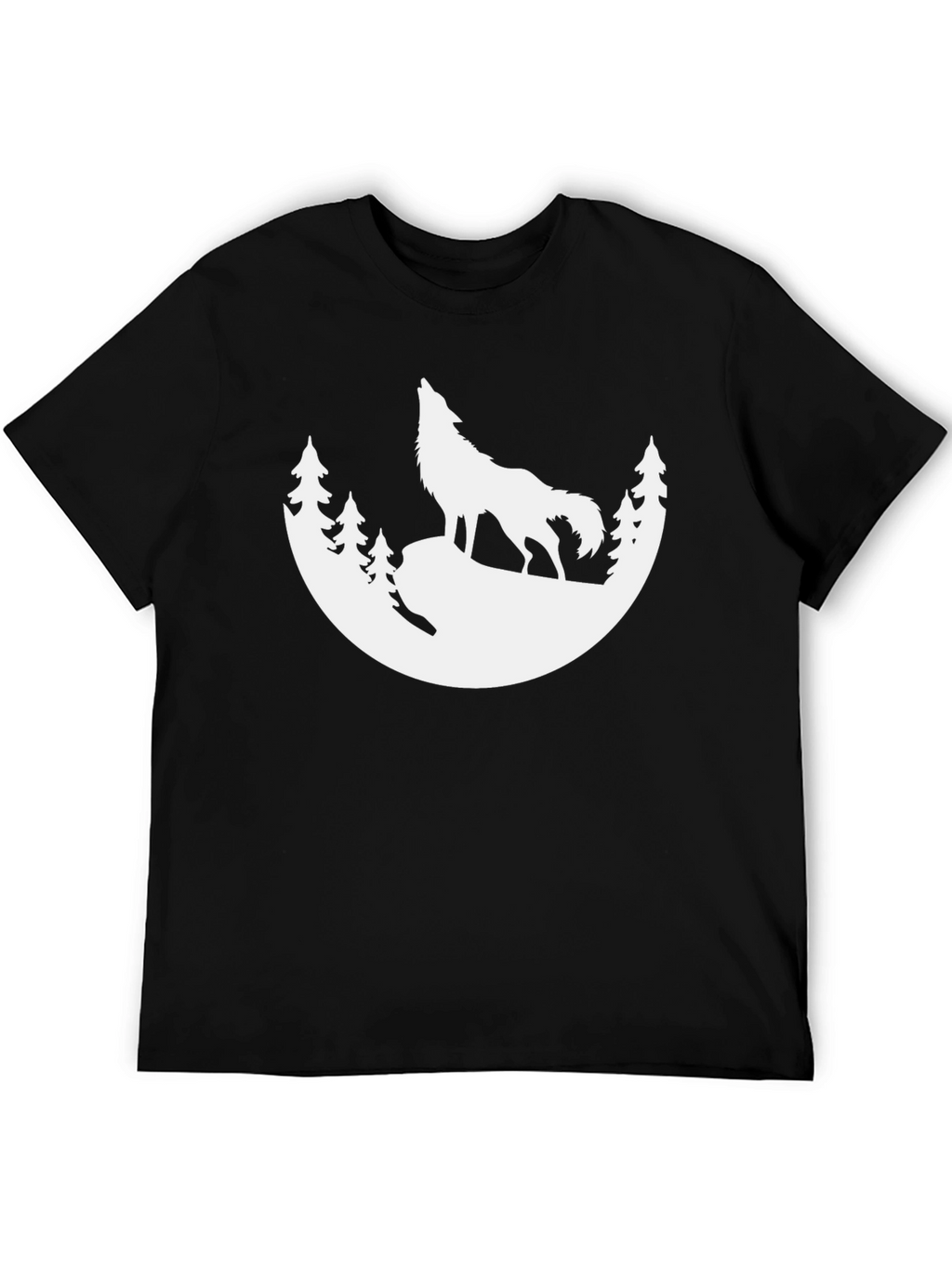 Wolf Silhouette T-Shirt - Black Graphic Tee
