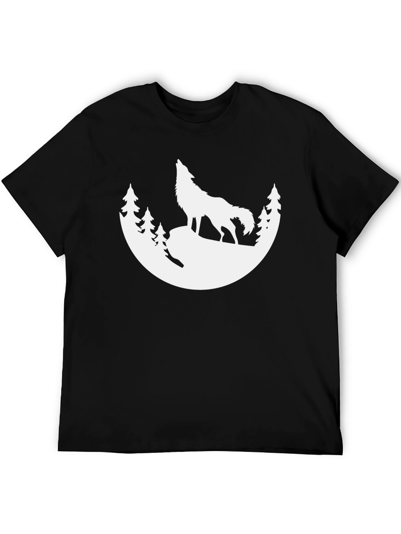Wolf Silhouette T-Shirt - Black Graphic Tee