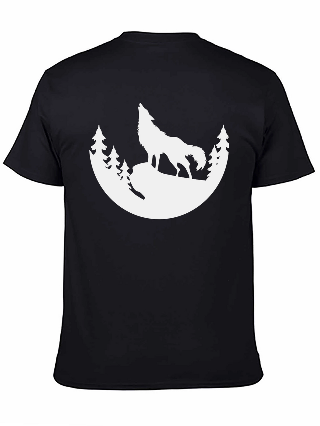 Wolf Silhouette T-Shirt - Black Graphic Tee