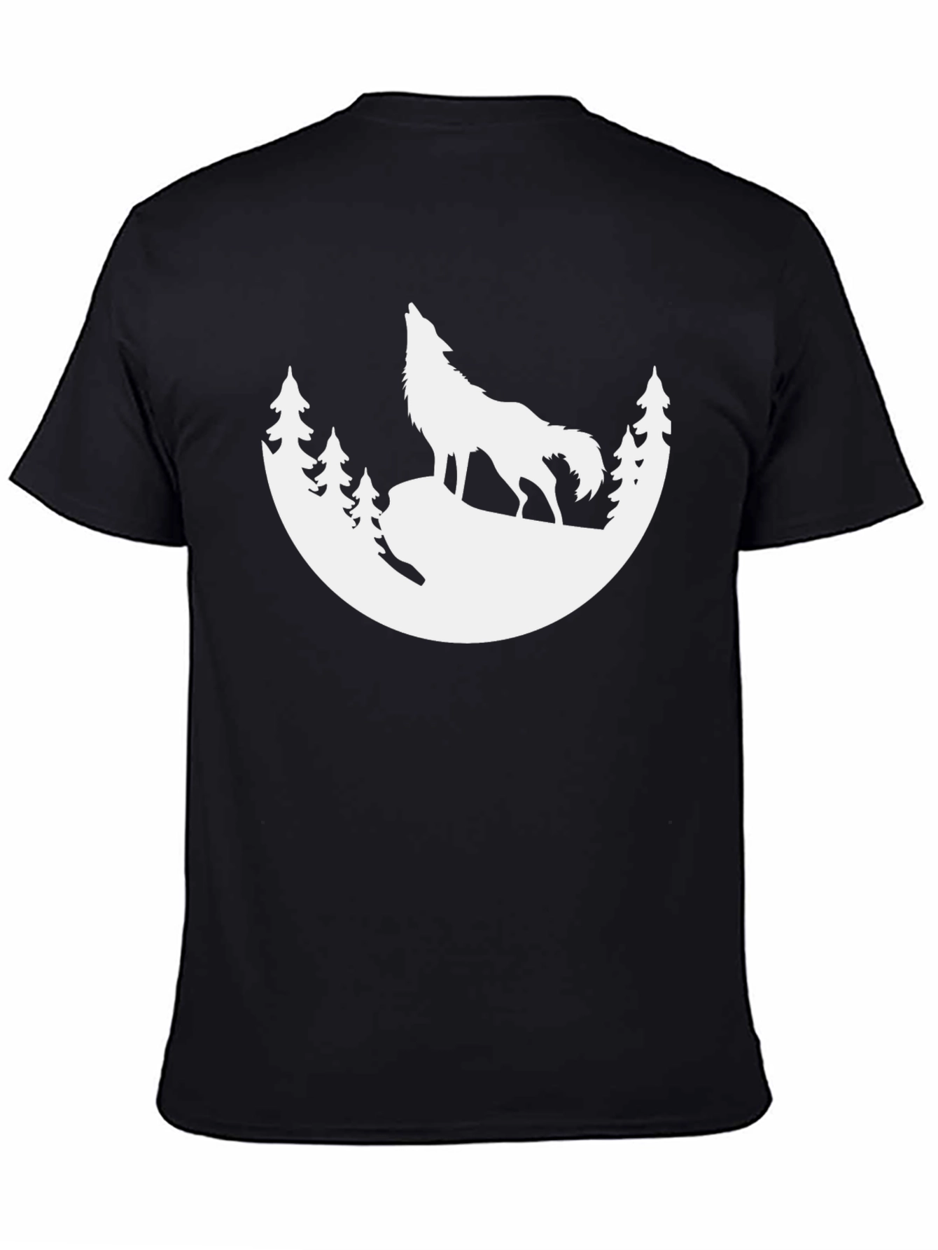Wolf Silhouette T-Shirt - Black Graphic Tee