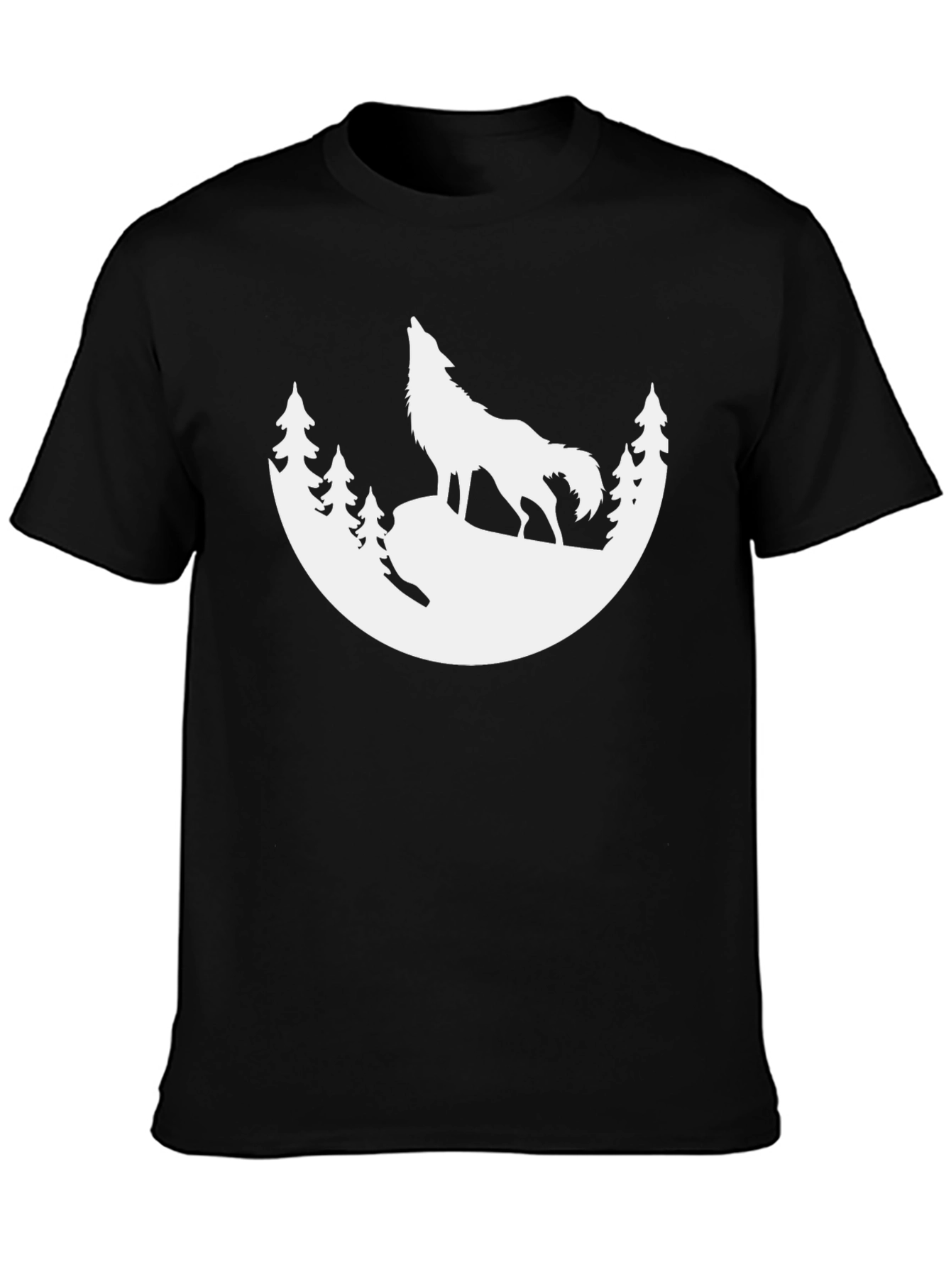 Wolf Silhouette T-Shirt - Black Graphic Tee