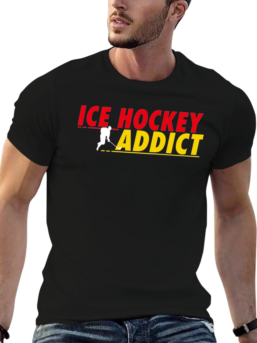 Ice Hockey Addict Graphic T-Shirt