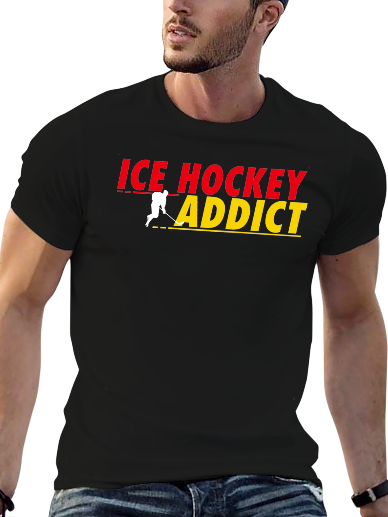 Ice Hockey Addict Graphic T-Shirt
