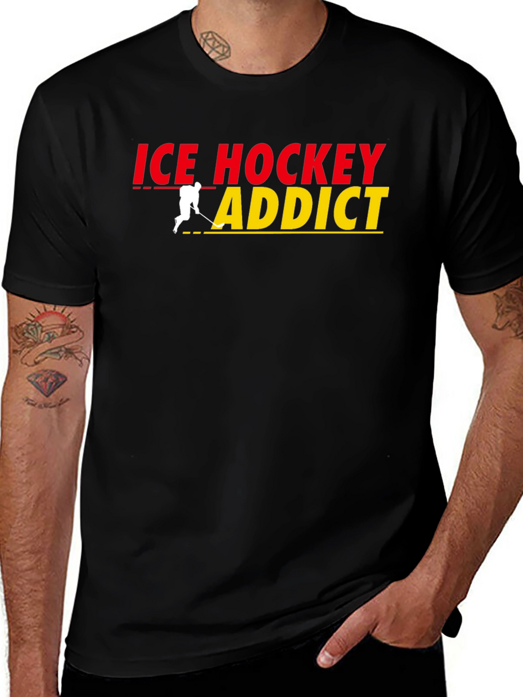 Ice Hockey Addict Graphic T-Shirt