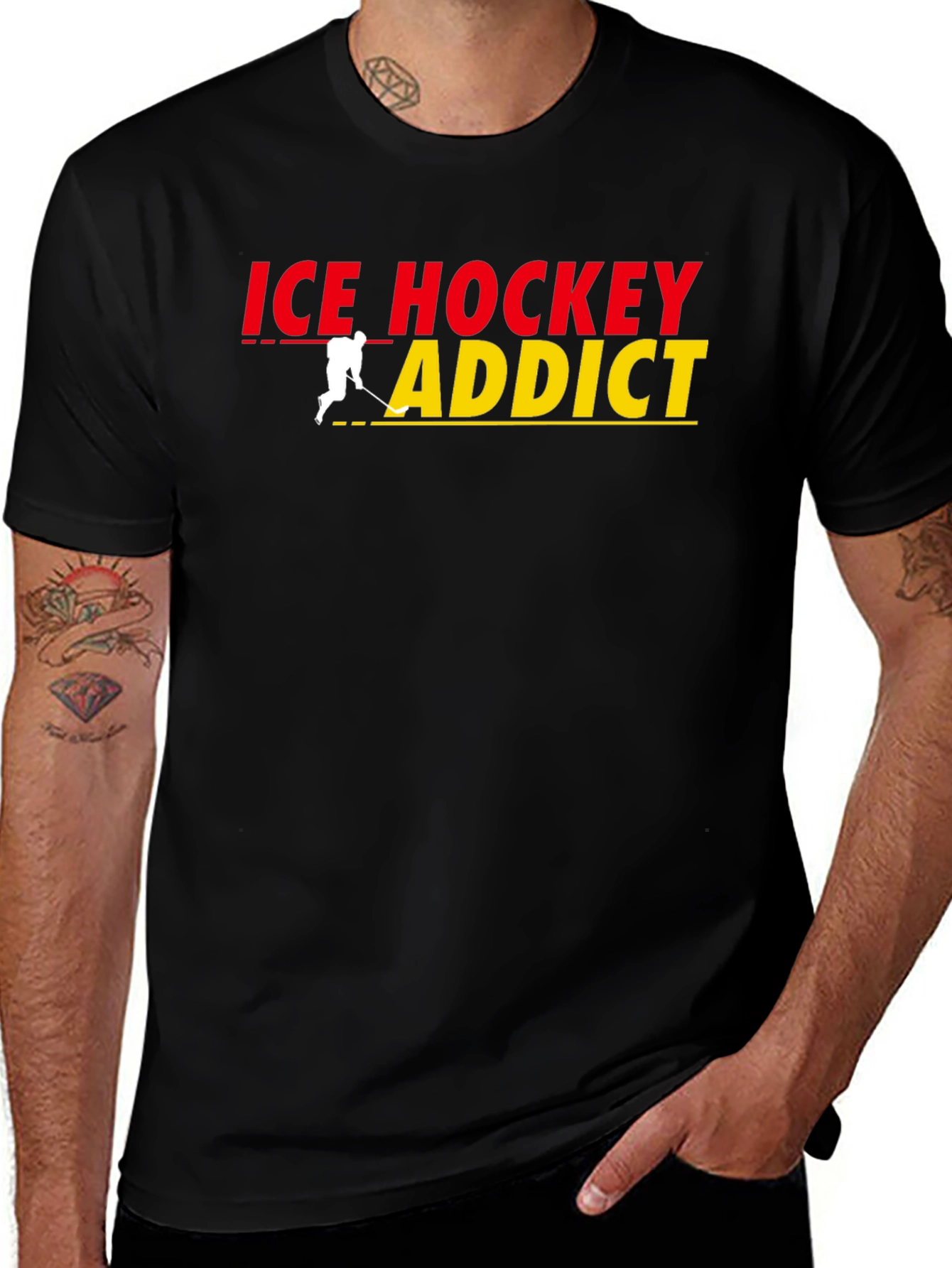 Ice Hockey Addict Graphic T-Shirt