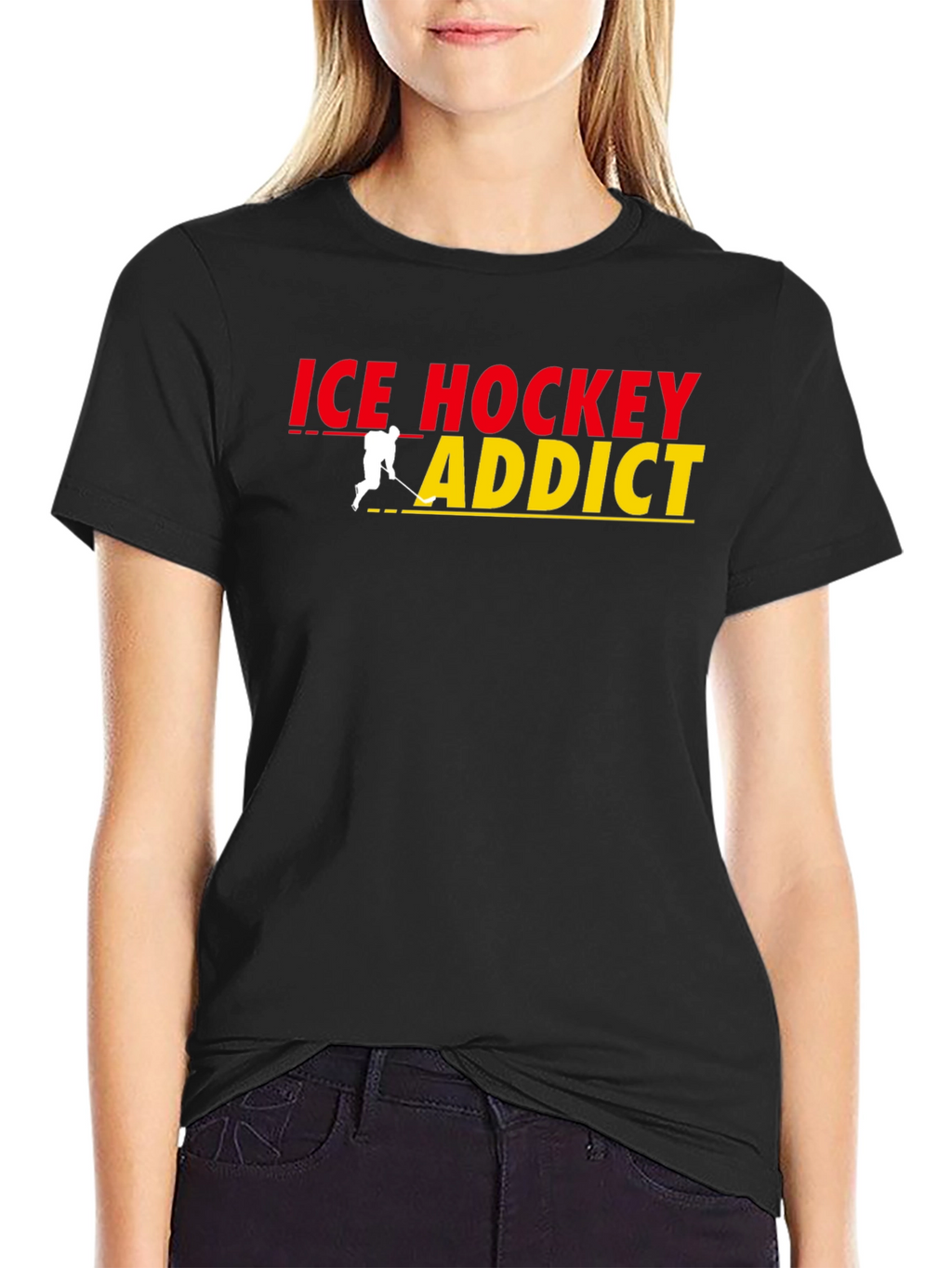 Ice Hockey Addict Graphic T-Shirt